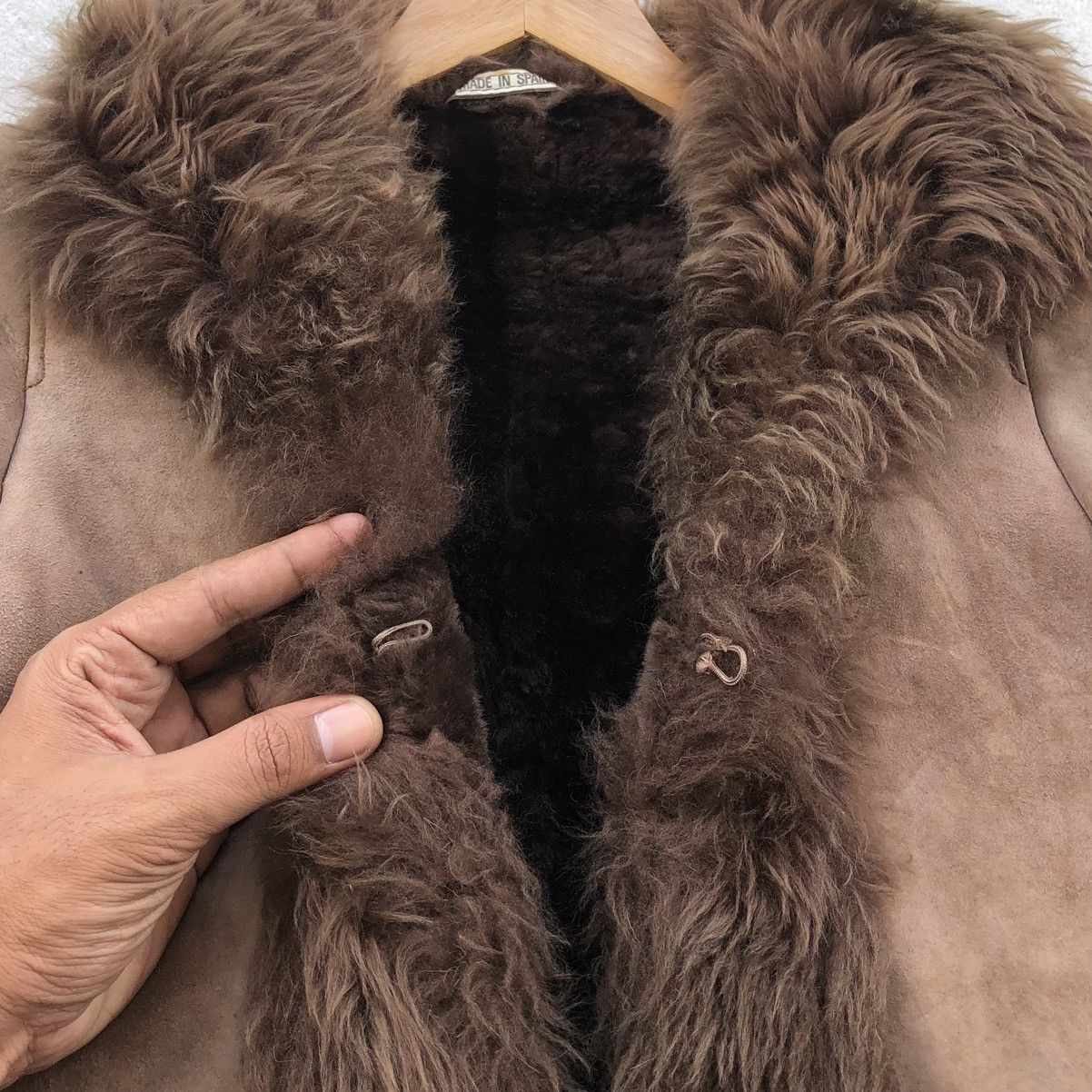 Genuine Leather S.A. ESPANAPIEL FAUX FUR & LEATHER SHERLING FASHION JACKET Size M / US 6-8 / IT 42-44 - 10 Thumbnail
