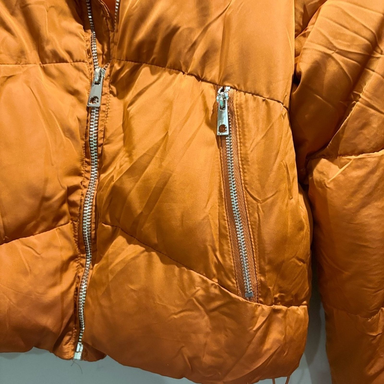 Other DELUC Women's Lipa Rust Puffer Zipper Jacket Sz S Size S / US 4 / IT 40 - 6 Thumbnail