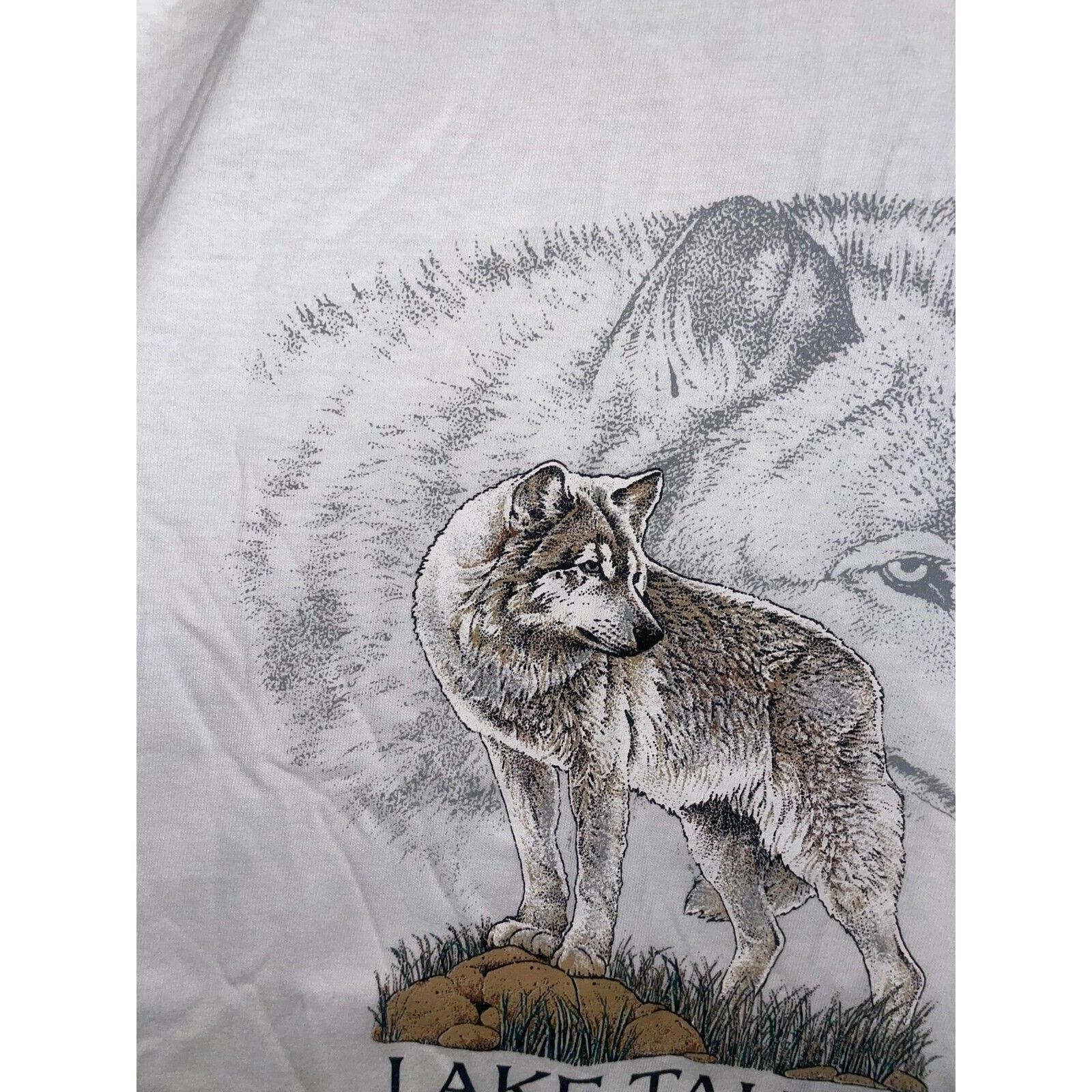 Jerzees Vintage Wolf Shirt Lake Tahoe California Wolves Summer Tee Size US XL / EU 56 / 4 - 3 Thumbnail