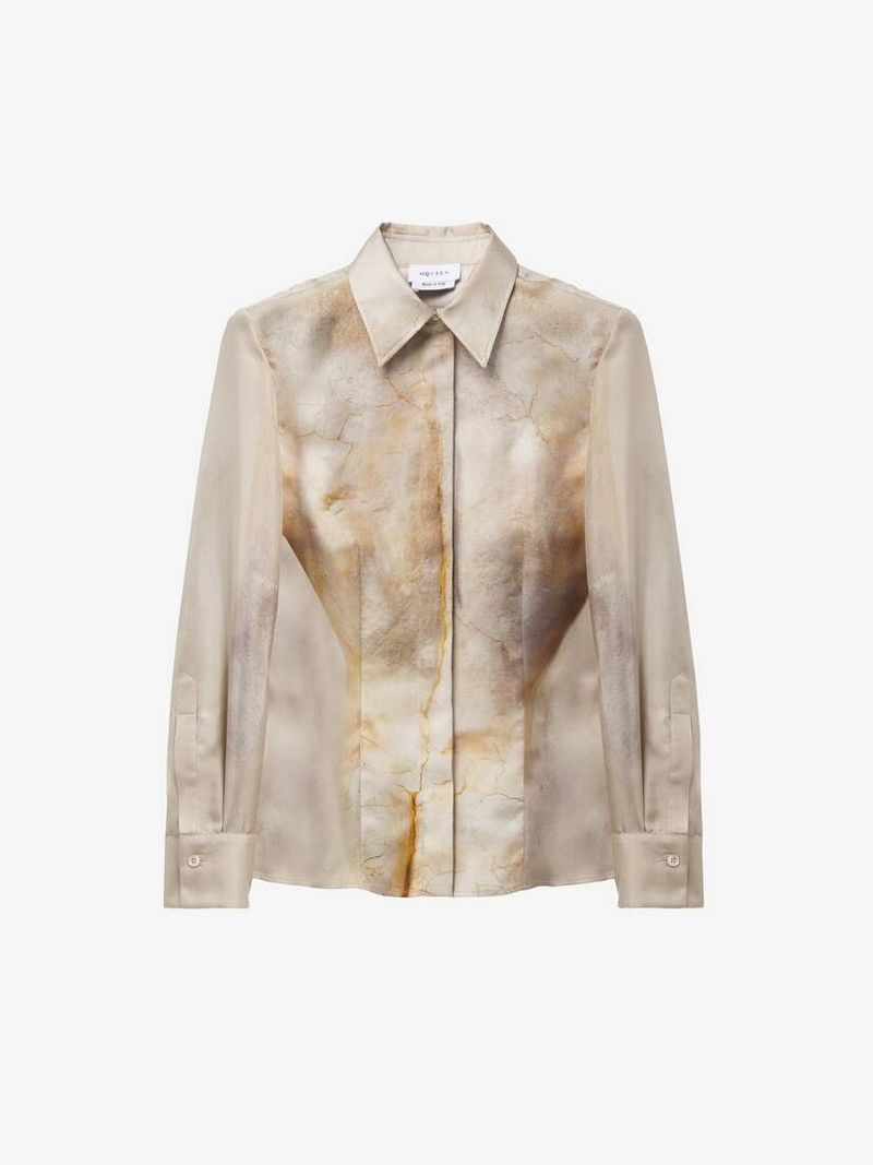 Alexander McQueen o1srvl11e0326 Sculpted Bum Shirt in Multicolor Size L / US 10 / IT 46 - 1 Thumbnail