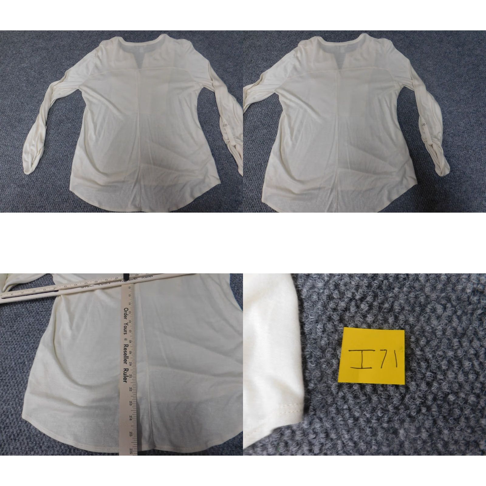 Lucky Brand Lucky Brand Blouse Womens M Beige Pullover Crew Neck Button Stretch Regular Classic Shirt UBan vintage: No Size M / US 6-8 / IT 42-44 - 8 Thumbnail