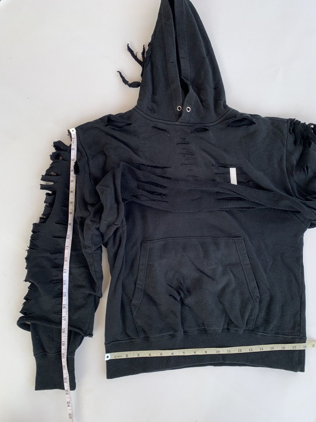KMRii FULL BK Crazy Distressed Double Layer Japanese Style Hoodie Size US M / EU 48-50 / 2 - 16 Thumbnail