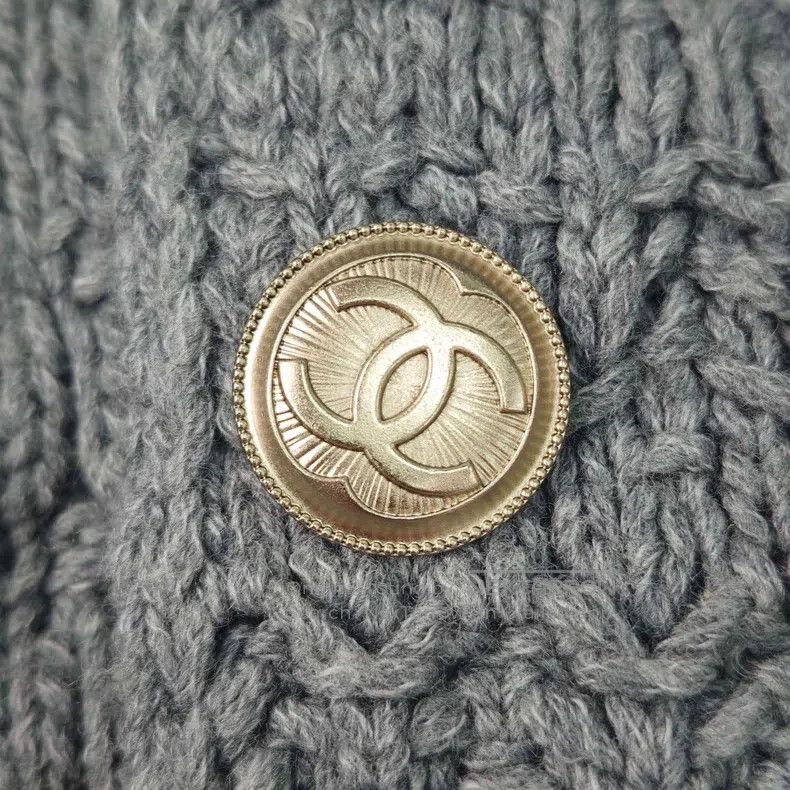 Chanel Chanel Grey gold buttoned epaulette cashmere dress Size XS / US 0-2 / IT 36-38 - 7 Thumbnail