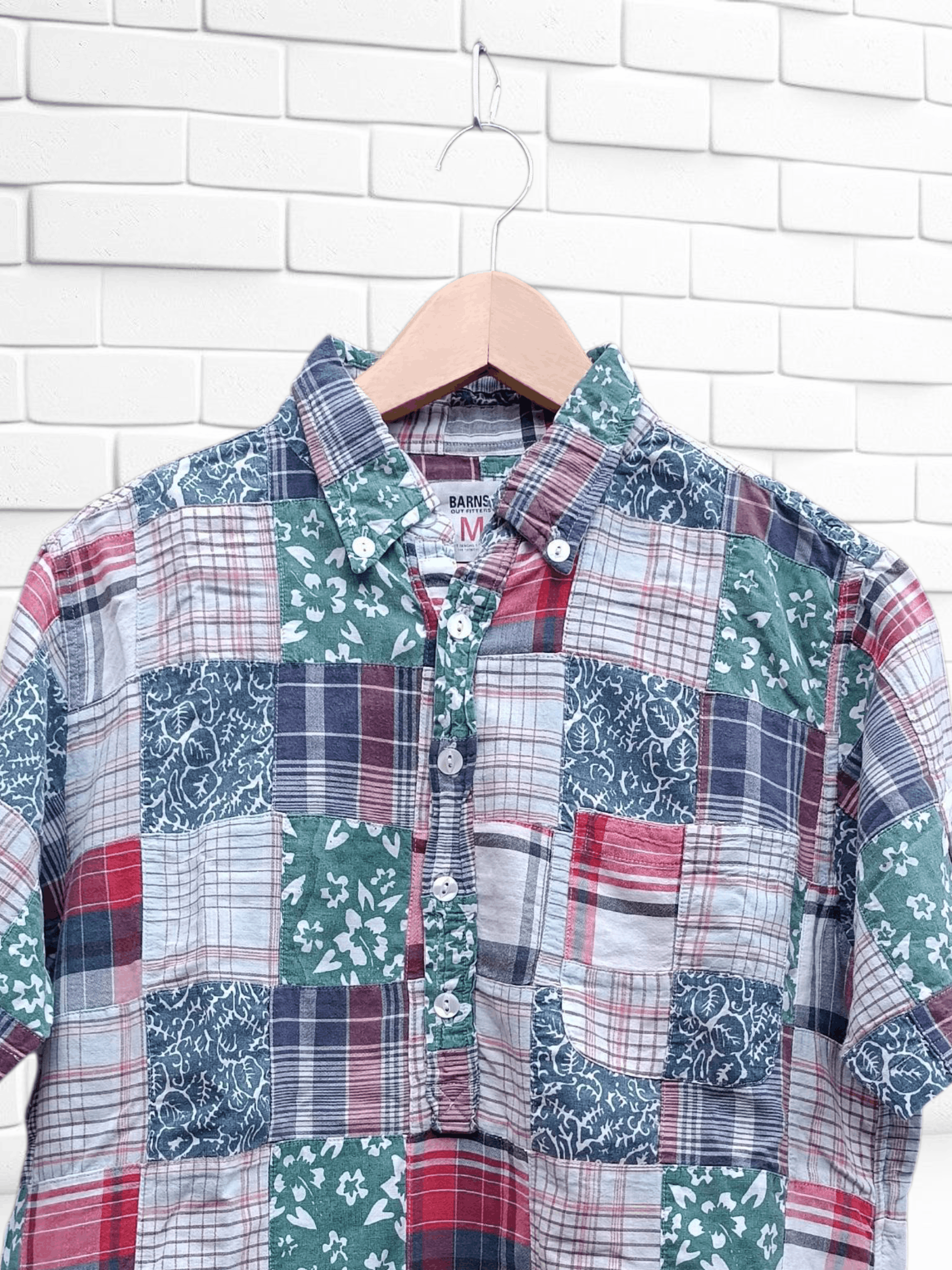 Japanese Brand Vintage Shirt layer Patchwork Half Button Size US M / EU 48-50 / 2 - 3 Thumbnail