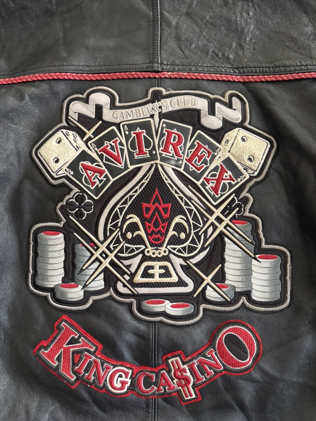 Avirex × Vintage Avirex Gambler’s Club King Casino Leather Jacket 80s Size US XXL / EU 58 / 5 - 12 Thumbnail
