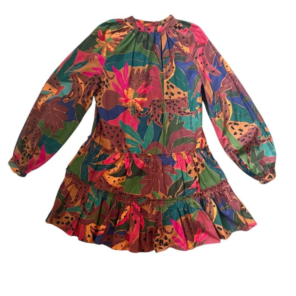 Farm Rio Farm Rio Organic Cotton Leopard Tropical Print Mini Dress Size S / US 4 / IT 40 - 7 Thumbnail