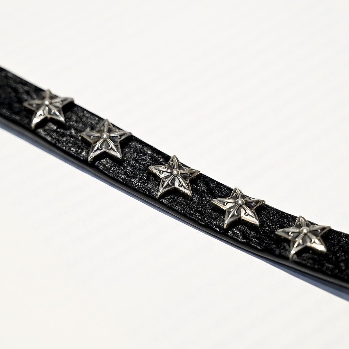 Chrome Hearts CHROME HEARTS 2 BTTN / 2 SNAP STAR SILVER BRACELET BLACK Size ONE SIZE - 4 Thumbnail