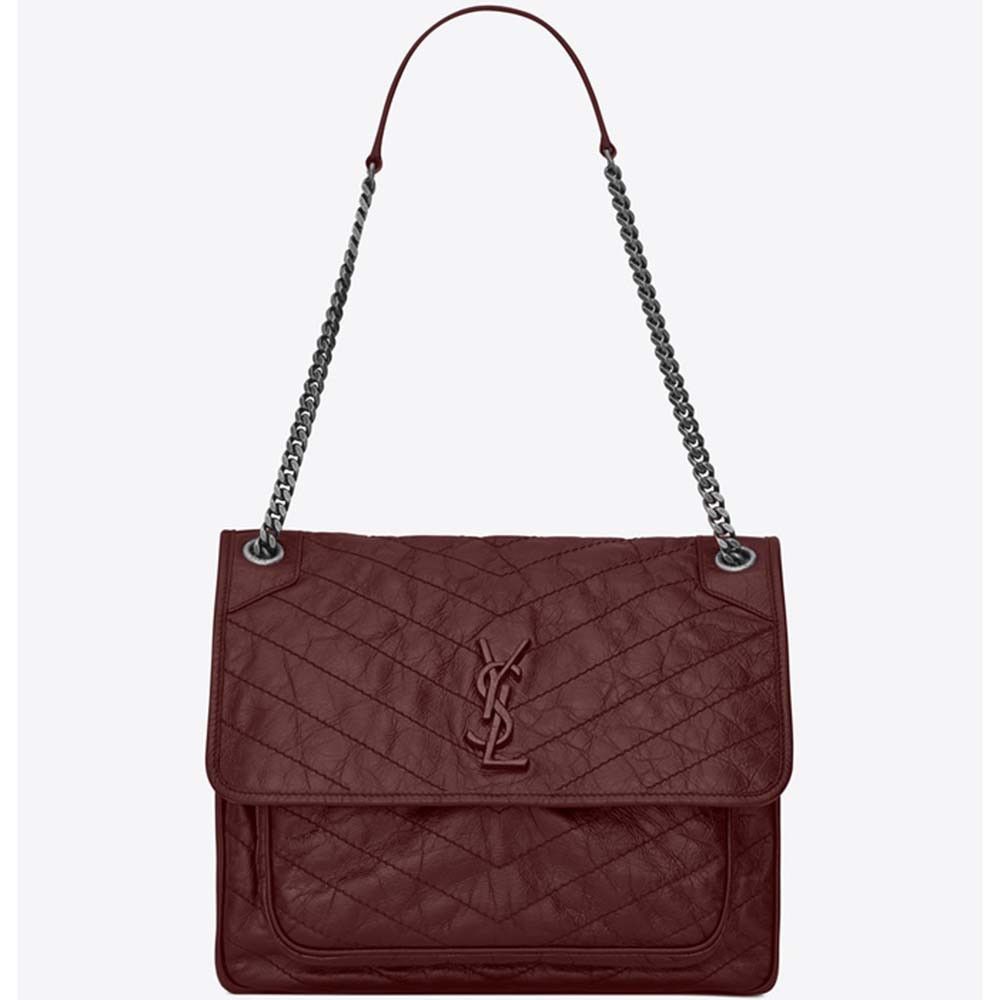 Saint Laurent Paris o1s1wg110924 Size: OS / Niki Large Leather Bag in Maroon Size ONE SIZE - 1 Thumbnail