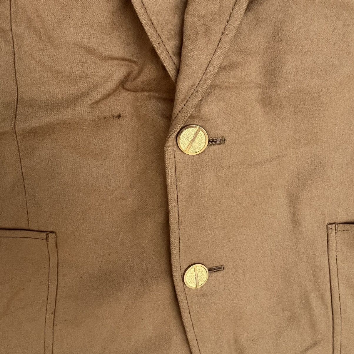 Other Vintage Tan Brown Blazer With Gold Buttons Size M Size 42R - 5 Thumbnail