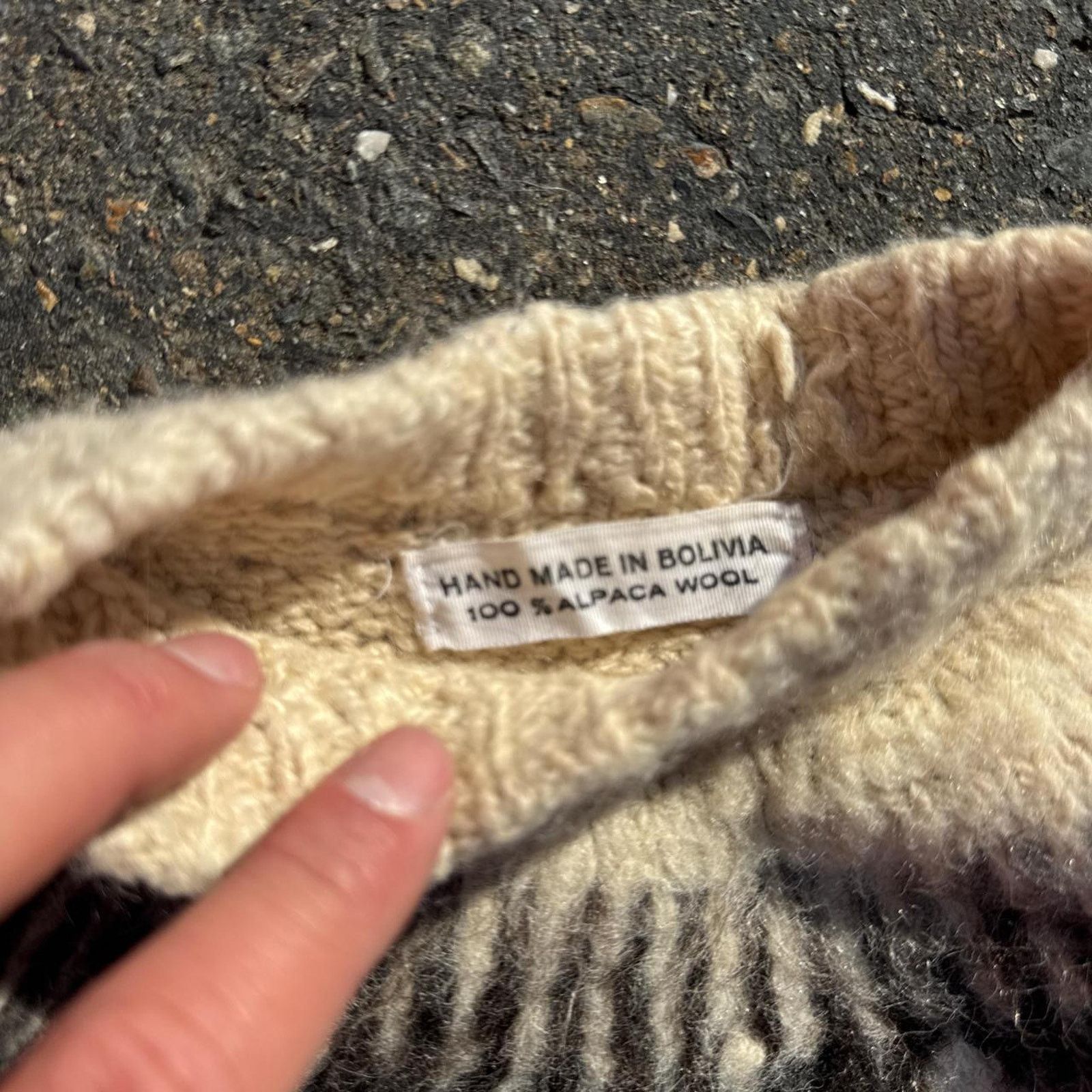 Handmade Vintage Alpaca Wool “John” Sweater – Size Medium Size M / US 6-8 / IT 42-44 - 4 Thumbnail
