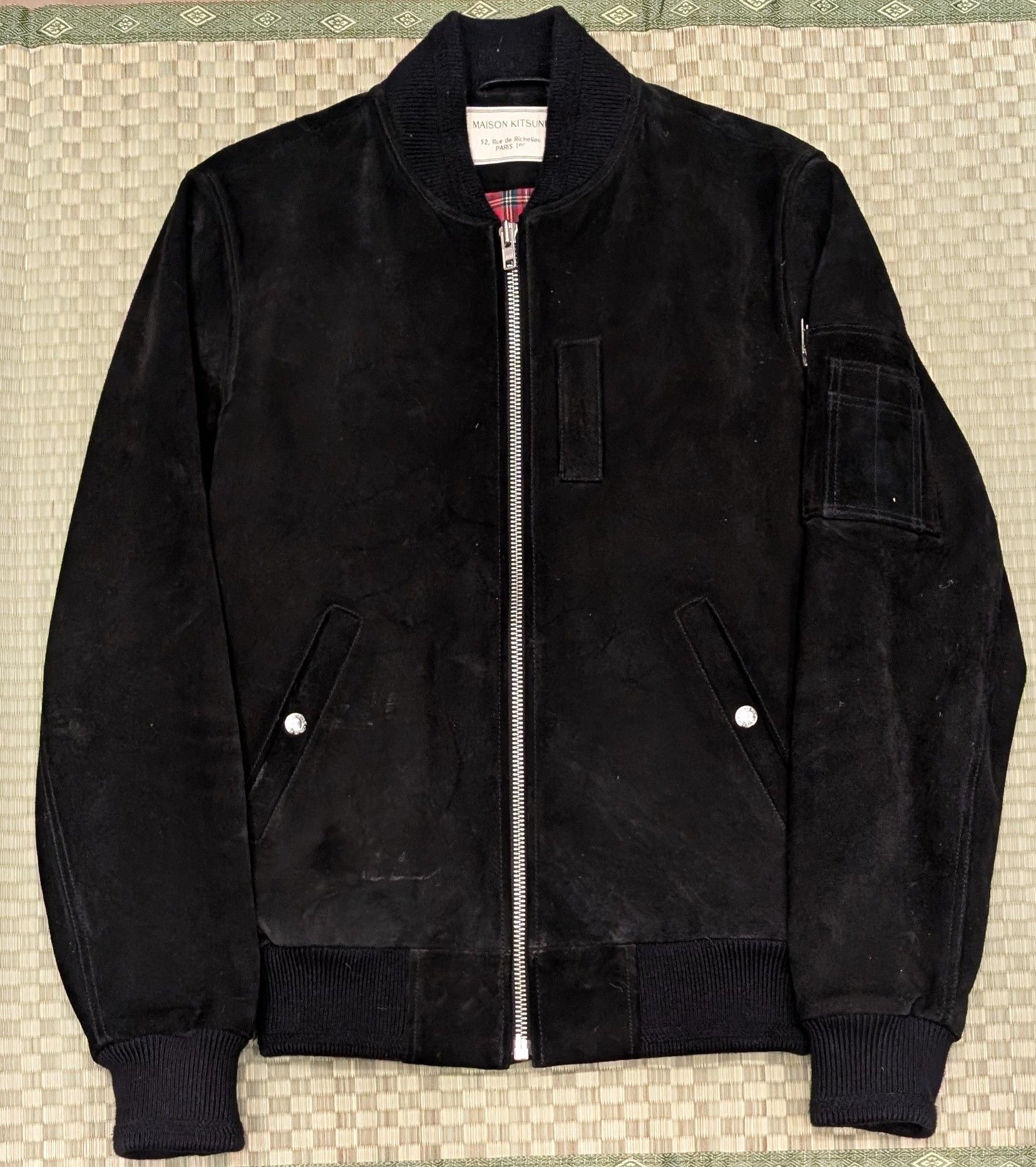Maison Kitsune Maison Kitsune Suede Calfskin Leather Lined Bomber Jacket Size US S / EU 44-46 / 1 - 1 Thumbnail