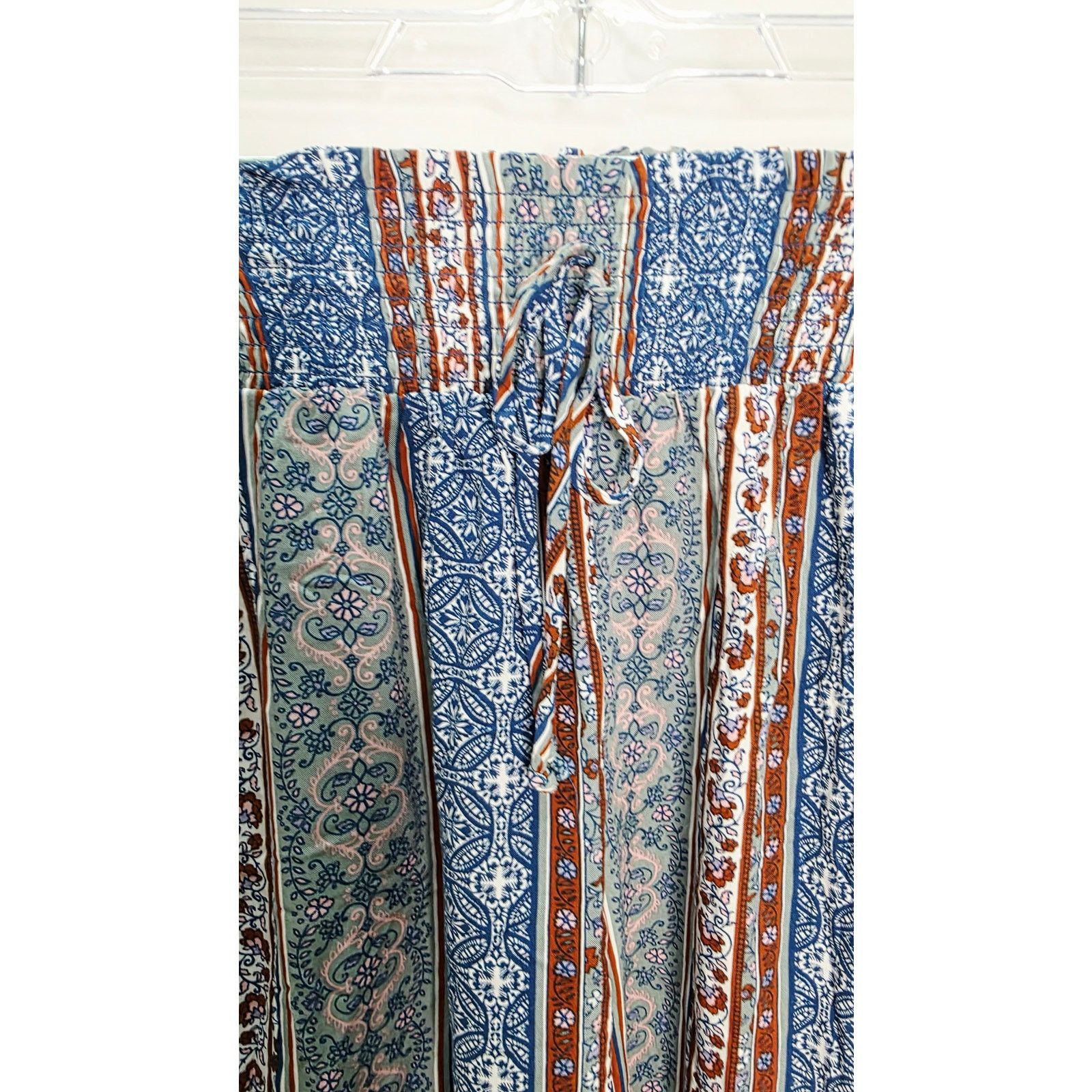 Other Bebop Boho Smocked Elastic Waist Wide Leg Women's Pants Size 25" / US 0 / IT 36 - 6 Thumbnail