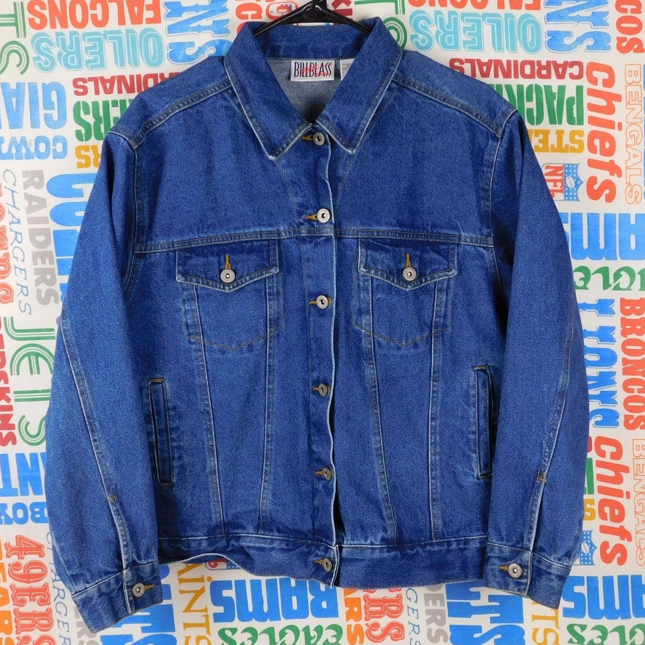 Bill Blass Bill Blass Jeans Denim Jacket Size Petite L Blue Trucker 90s Size L / US 10 / IT 46 - 1 Thumbnail