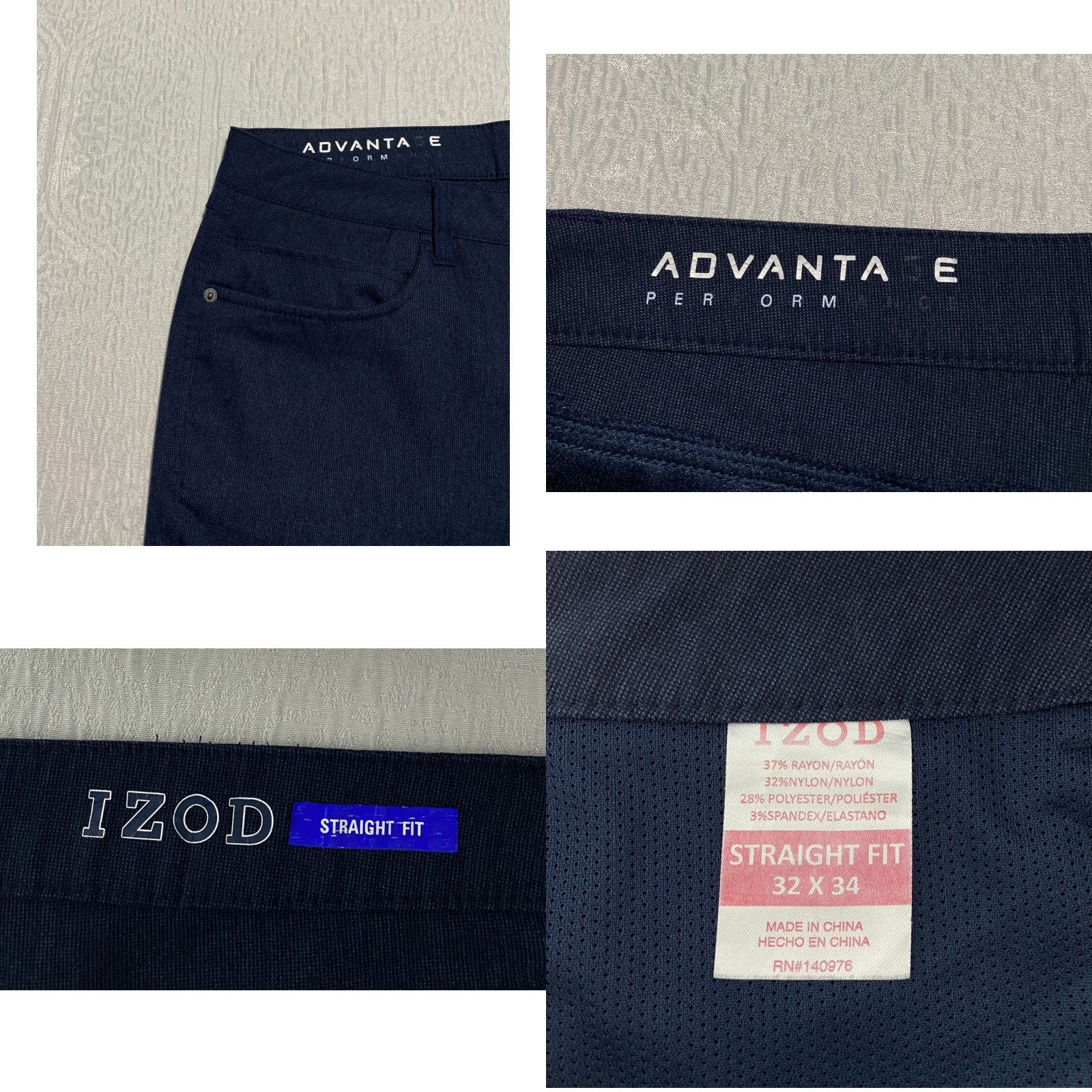 Izod IZOD Advantage Performance Pants Men Blue 32×34 Chino Straight Fit Regular Size 32 34 Inseam 34 Button Zip shirt? Size US 32 / EU 48 - 8 Thumbnail