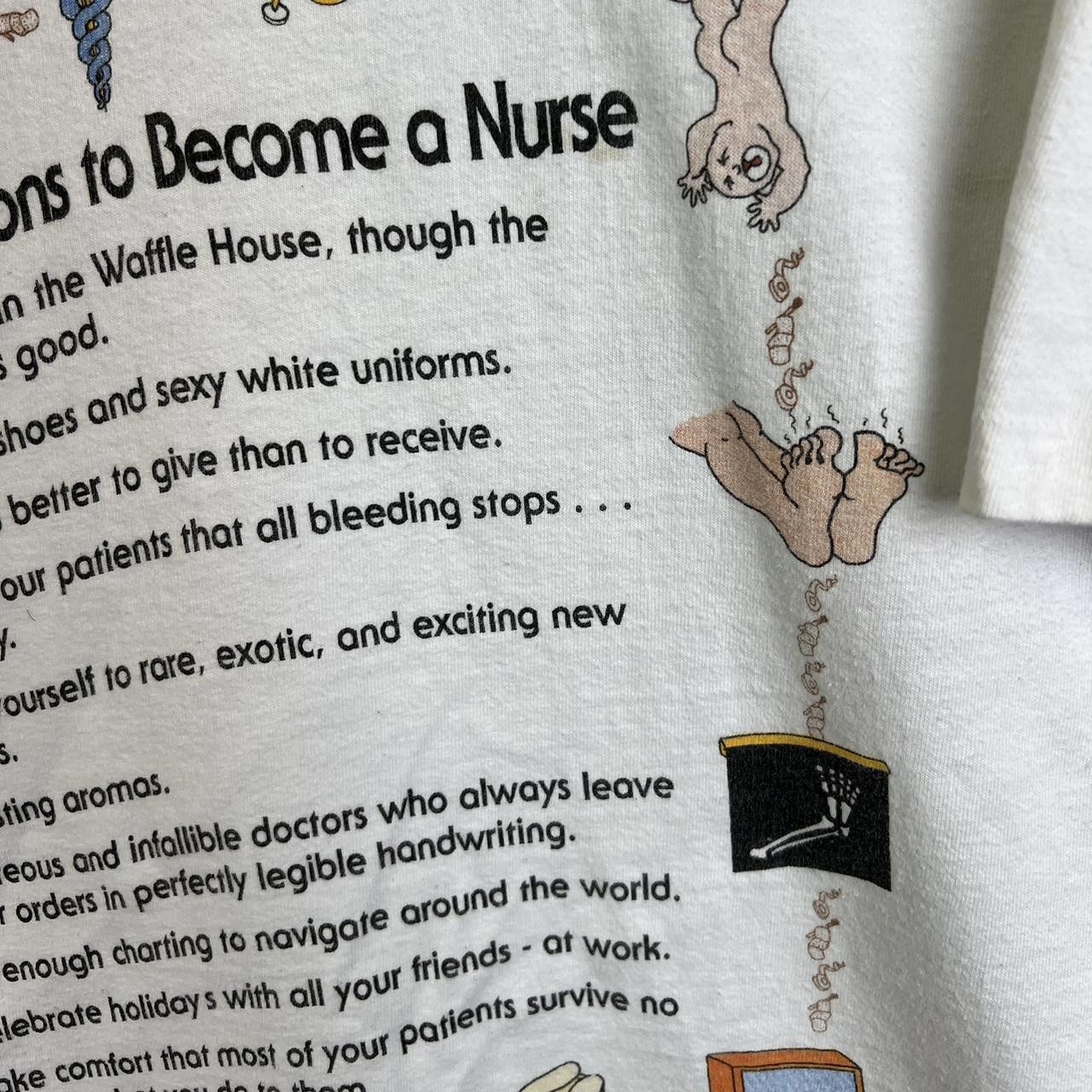 Designer Nurse Humor Tee - Top Ten Reasons to Become a Nurse Size US L / EU 52-54 / 3 - 5 Thumbnail