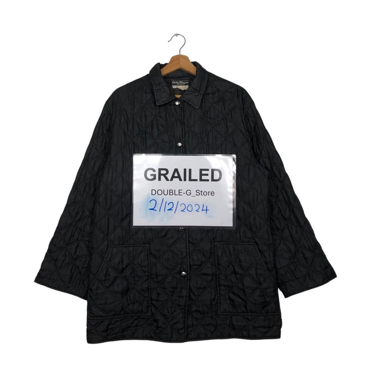Vintage 📌Vintage Silk Jacket Button Quilted Salvatore Ferragamo Size US M / EU 48-50 / 2 - 1 Thumbnail