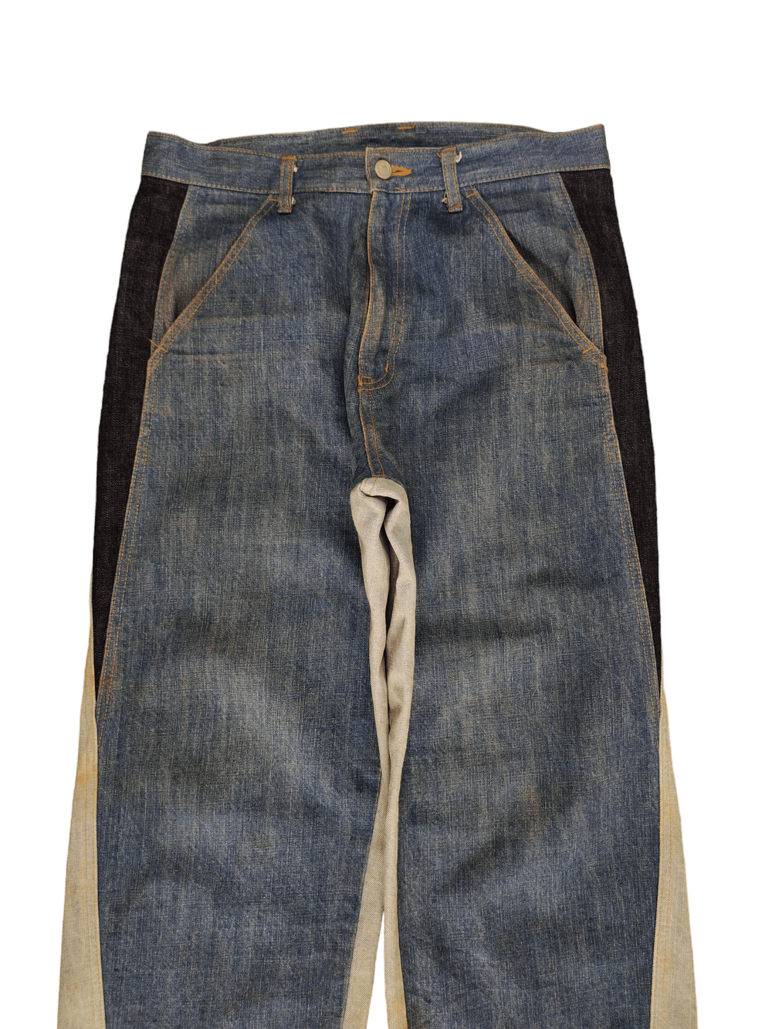 Comme des Garcons × Undercover Baggy Jean Mackdaddy Japan Tri Color Wide Leg Denim Y2k Jnco Size US 32 / EU 48 - 2 Thumbnail
