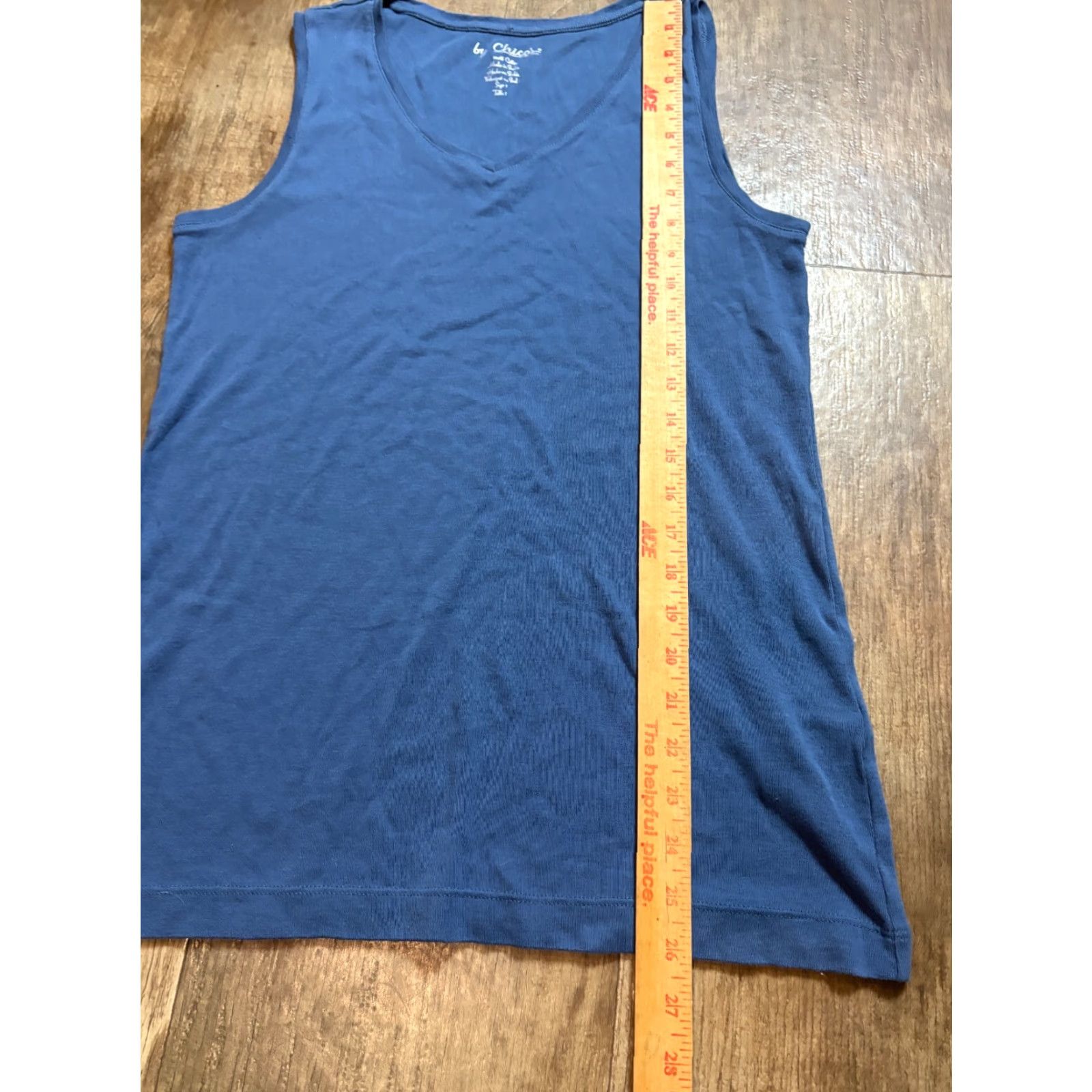 Vintage Chicos Tank Top Womens Size 1 Sleeveless Blue 100% Cotton Shirt Size XS / US 0-2 / IT 36-38 - 2 Thumbnail