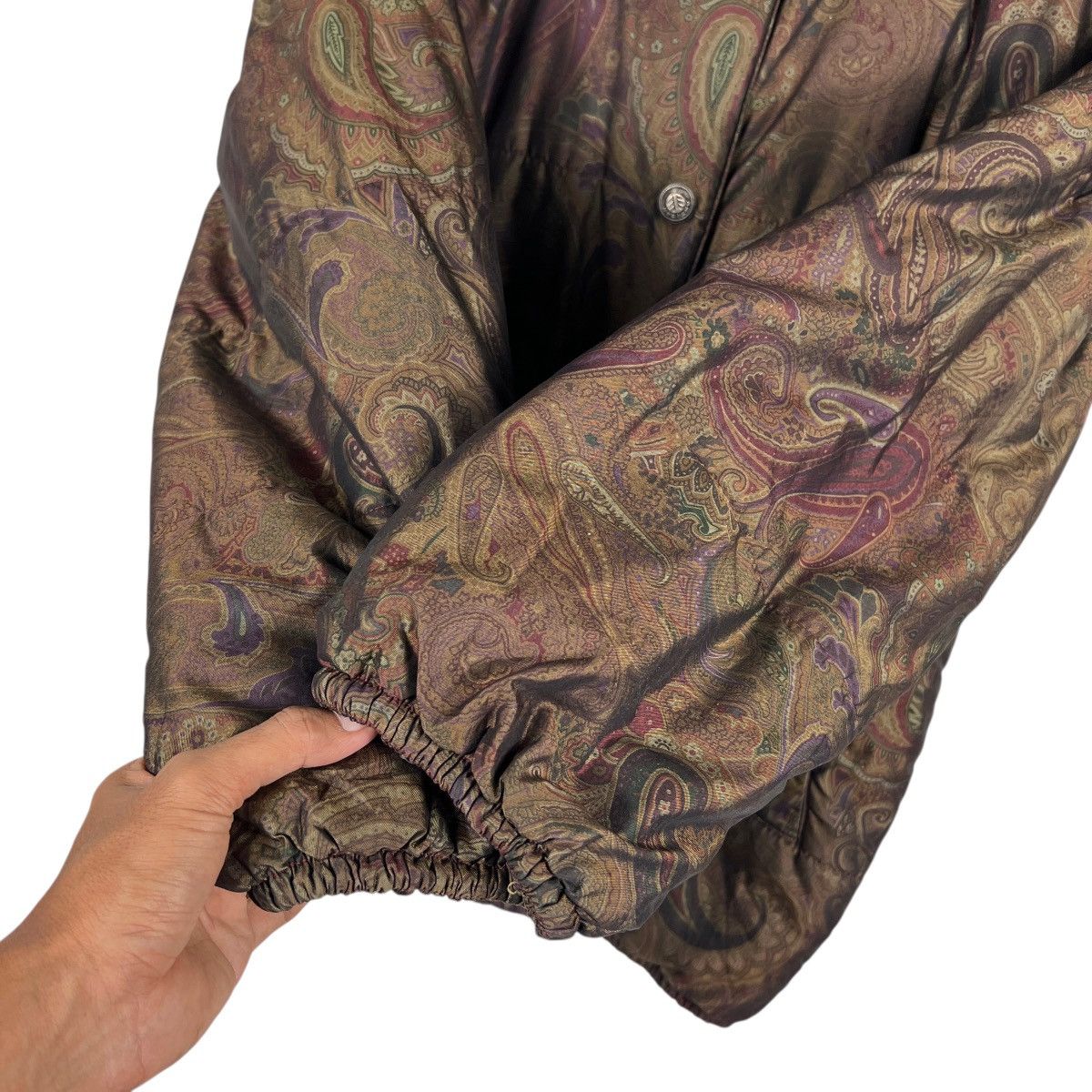 Artisan Outfitters 🔥Artisan Fur Trim Paisley Light Puffer Jacket Made In Italy Size M / US 6-8 / IT 42-44 - 9 Thumbnail