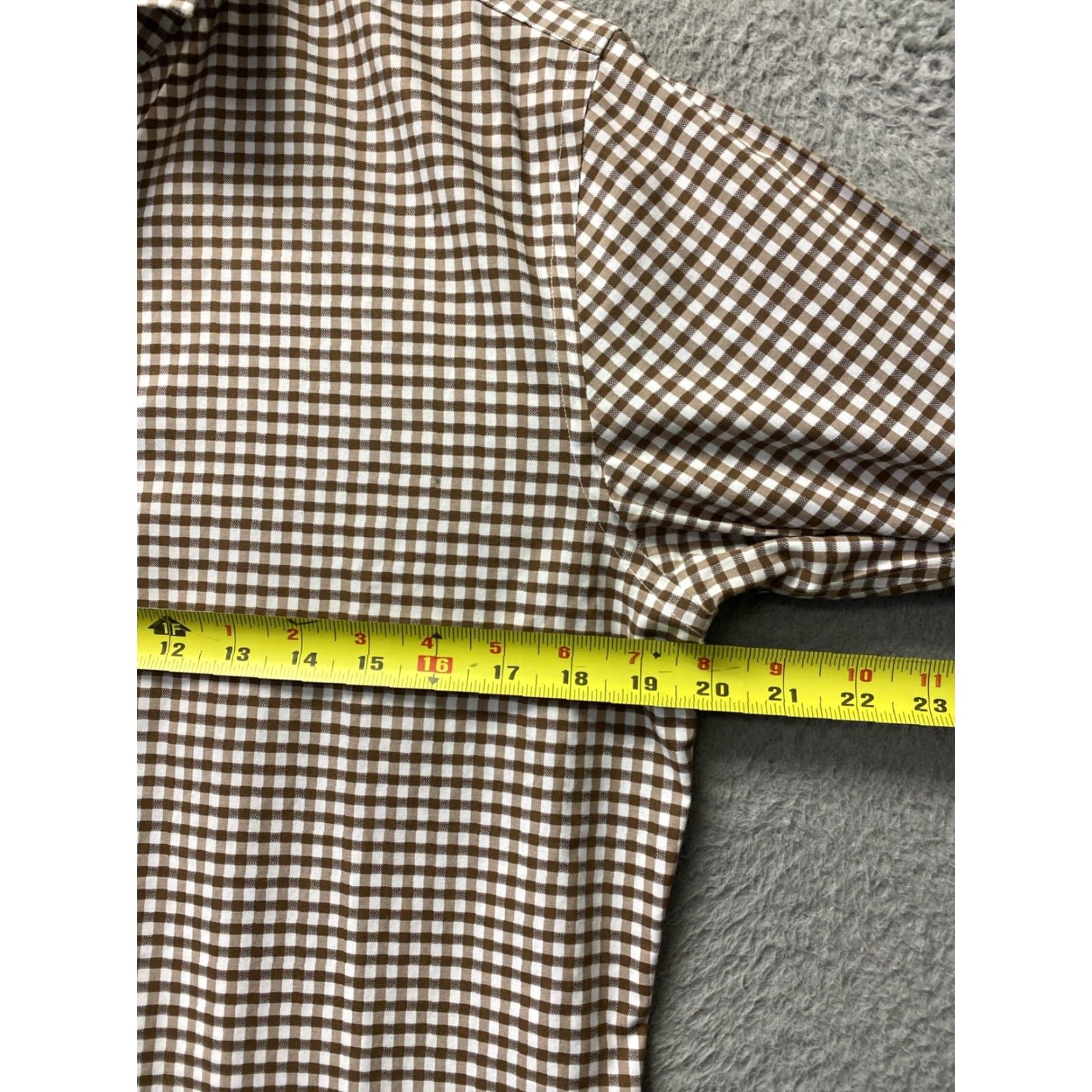 Banana Republic VINTAGE Banana Republic Button-Up Shirt Mens M Tall Brown Check Stretch /0492 Size US M / EU 48-50 / 2 - 6 Thumbnail