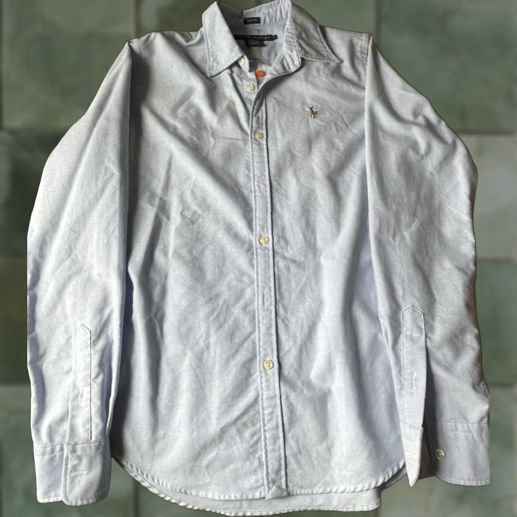 Ralph Lauren Ralph Lauren Slim Fit Shirt Button-Down Casual 100% Cotton Blue Men Regular Size 6 Slimming Button-Up Collar-Down Size US S / EU 44-46 / 1 - 1 Thumbnail