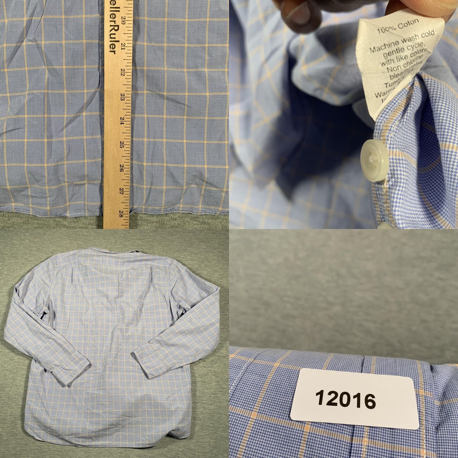 J.Crew VINTAGE? (No) J.CREW Shirt Mens XL Blue Yellow Windowpane Button-Down Long Sleeve Shirt Mens XL Blue Windowpane Check Button-Down Collar Size US XL / EU 56 / 4 - 8 Thumbnail