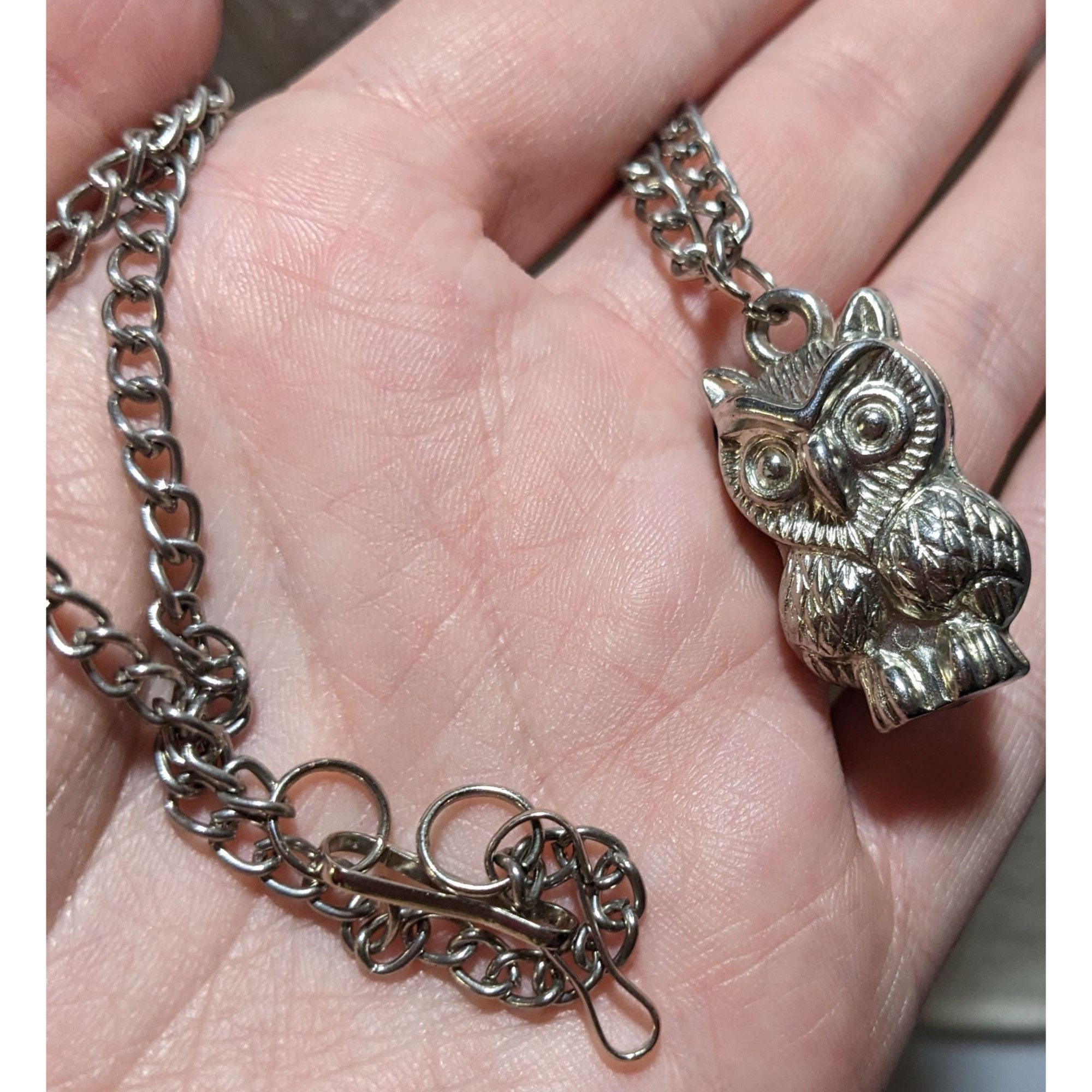 Other Silver Puffed Owl Necklace Size ONE SIZE - 9 Thumbnail