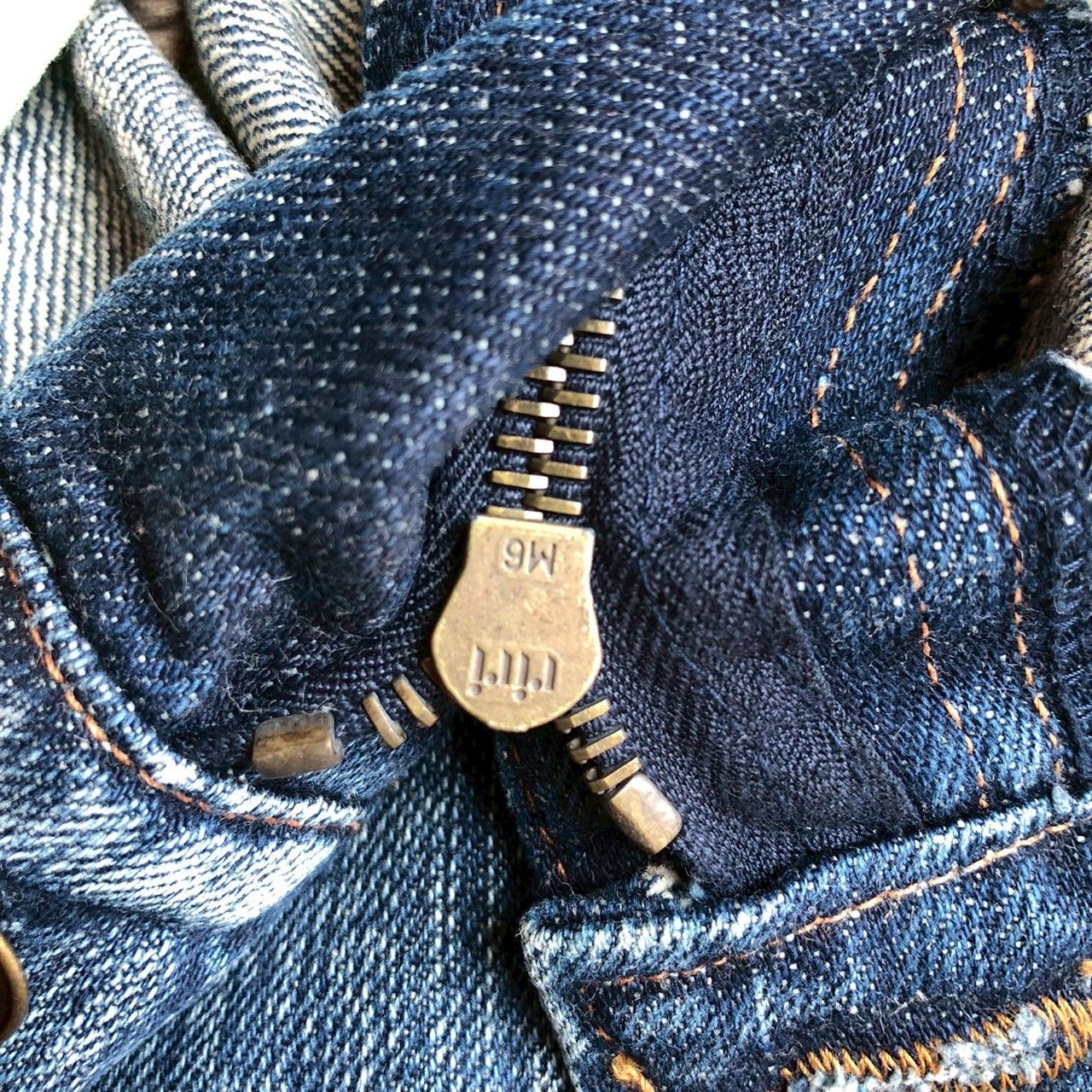 Mastermind Japan Vintage Mastermind JAPAN Distressed Gold Thread Denim Size US 37 - 12 Thumbnail