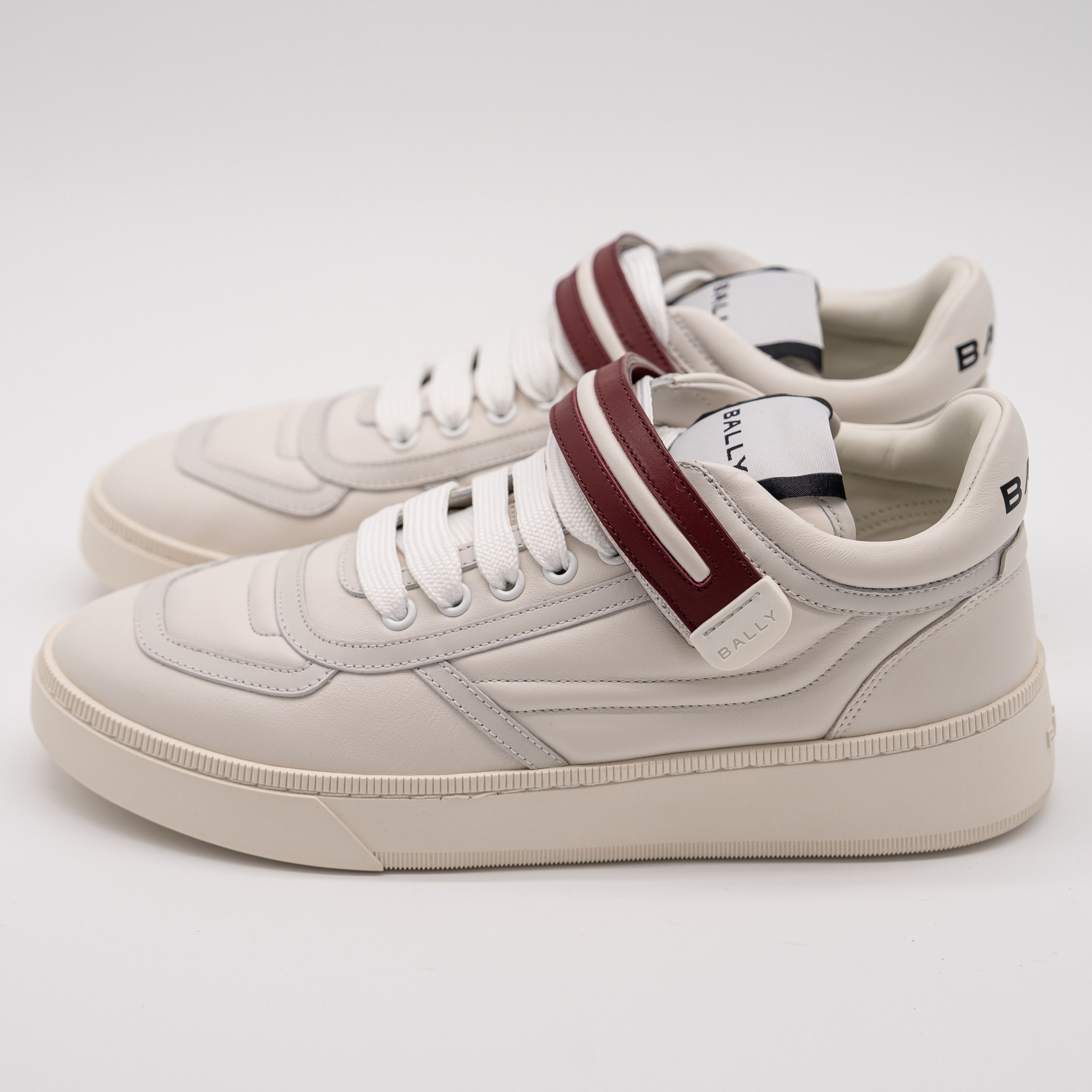 Bally 10.5 Bally Royce White Leather Sneakers Strap Size US 10.5 / IT 40.5 - 4 Thumbnail