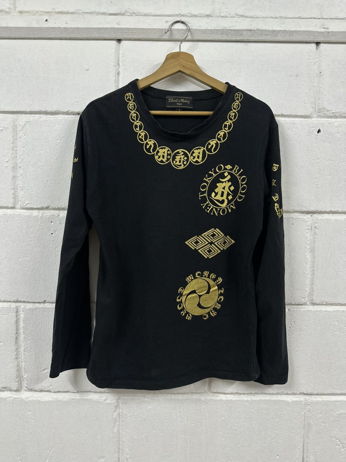 Japanese Brand Japanese Blood Money Tokyo Chrome / Gold Tattoo T-shirt Size US L / EU 52-54 / 3 - 6 Thumbnail