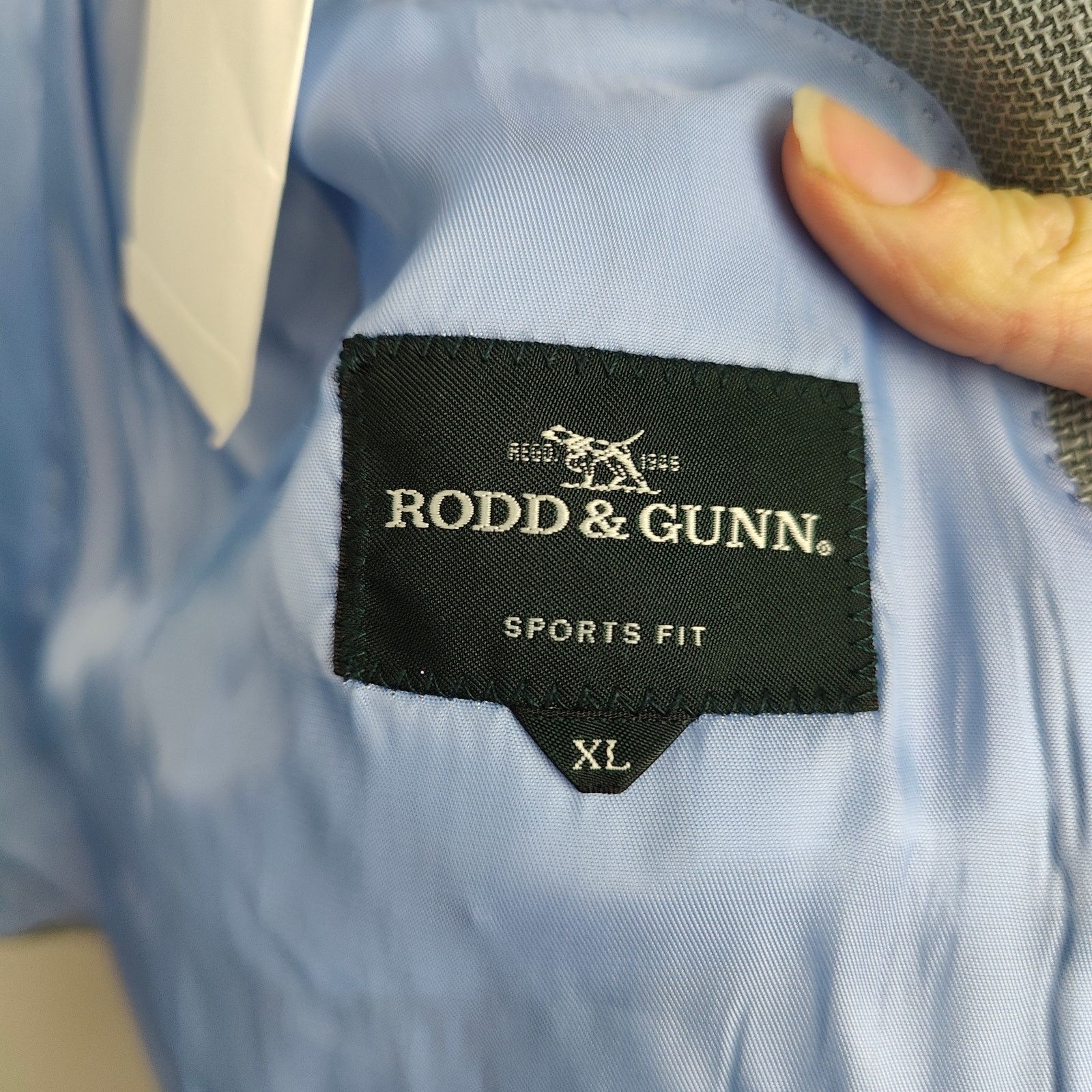 Rodd & Gunn Rodd & Gunn Linen Cotton Blazer Mens XL Gray Woven Casual Size 46R - 7 Thumbnail