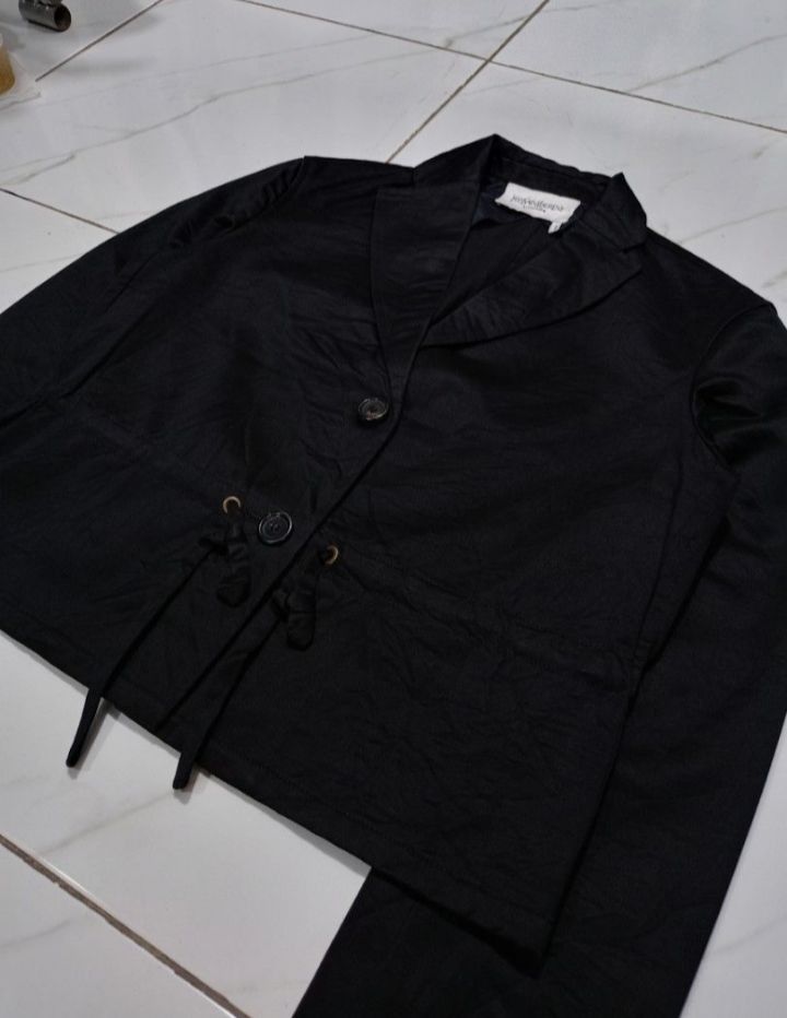Saint Laurent Paris × Vintage × Yves Saint Laurent saint Laurent rive gauche crop jacket Size S / US 4 / IT 40 - 2 Thumbnail