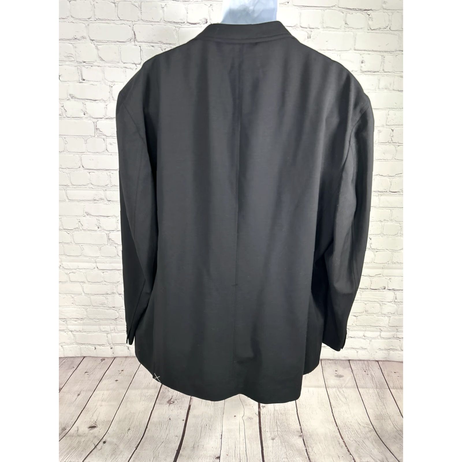 Vintage Kroon Jacket Solid Black Button Up Wool Blend Inner Pockets Men’s XL Long Mid-Length Workwear Casual Size US XL / EU 56 / 4 - 4 Thumbnail