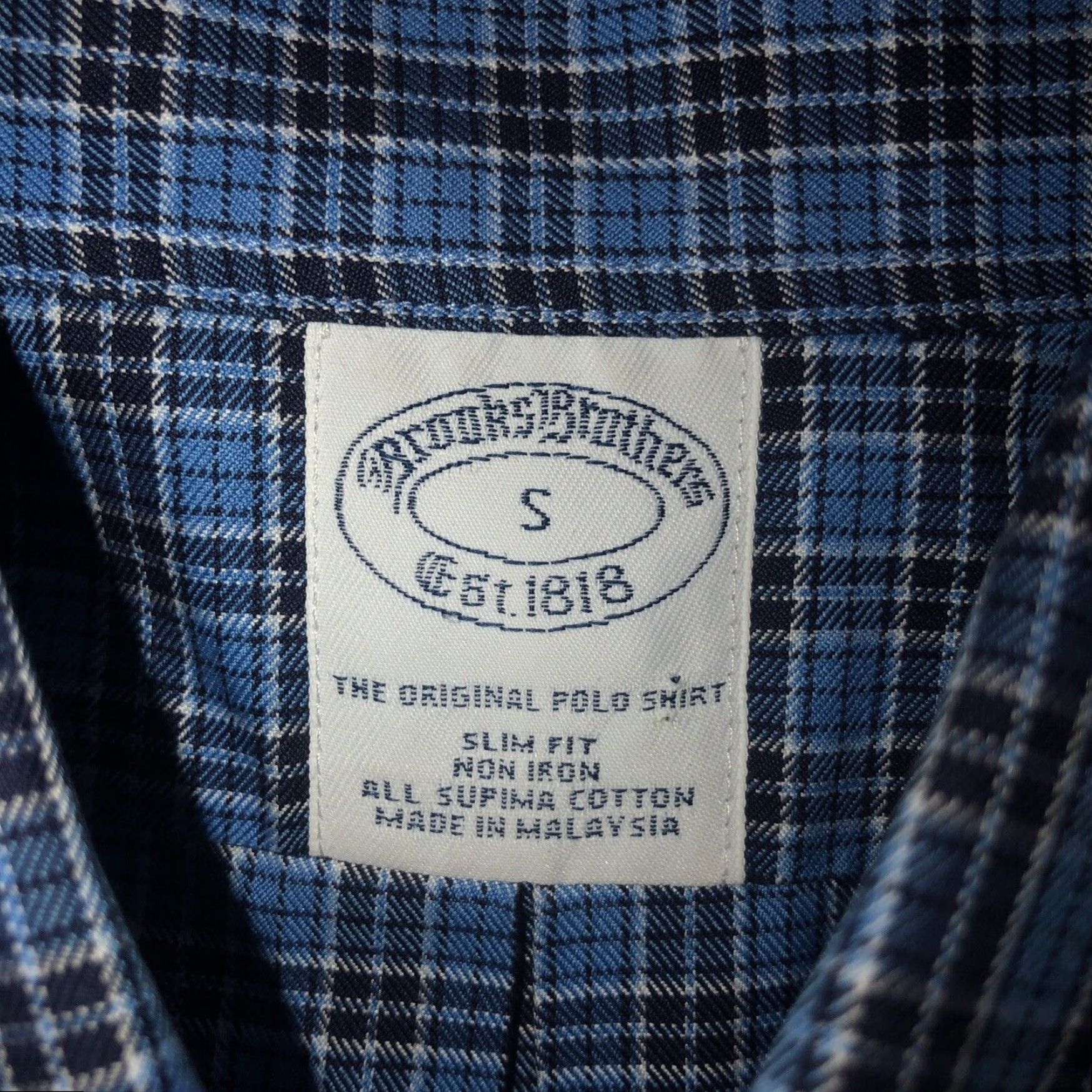 Brooks Brothers Brooks Brothers Non Iron Plaid Button Down Shirt Mens Small Blue Size US S / EU 44-46 / 1 - 3 Thumbnail