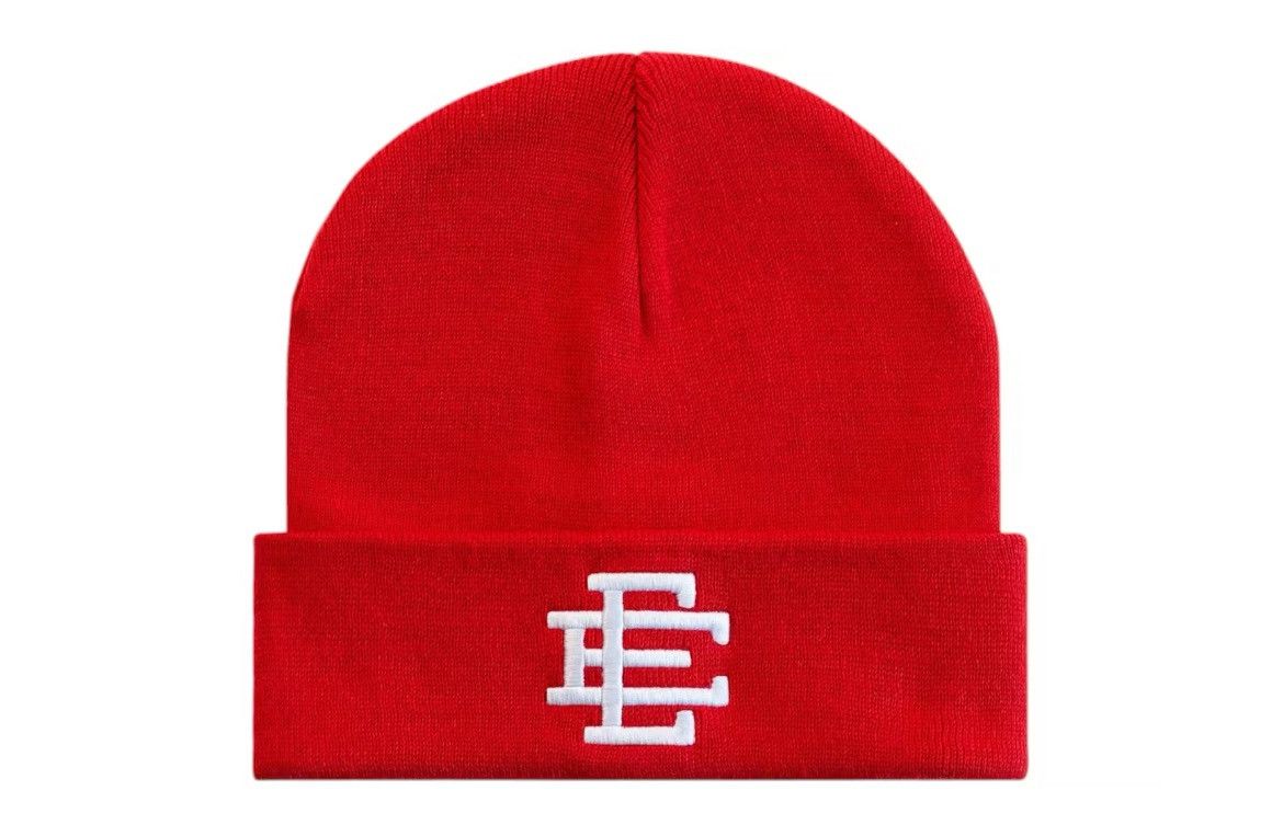 Eric Emanuel Eric Emanuel EE red w embroidered white winter hat beanie Size ONE SIZE - 1 Thumbnail