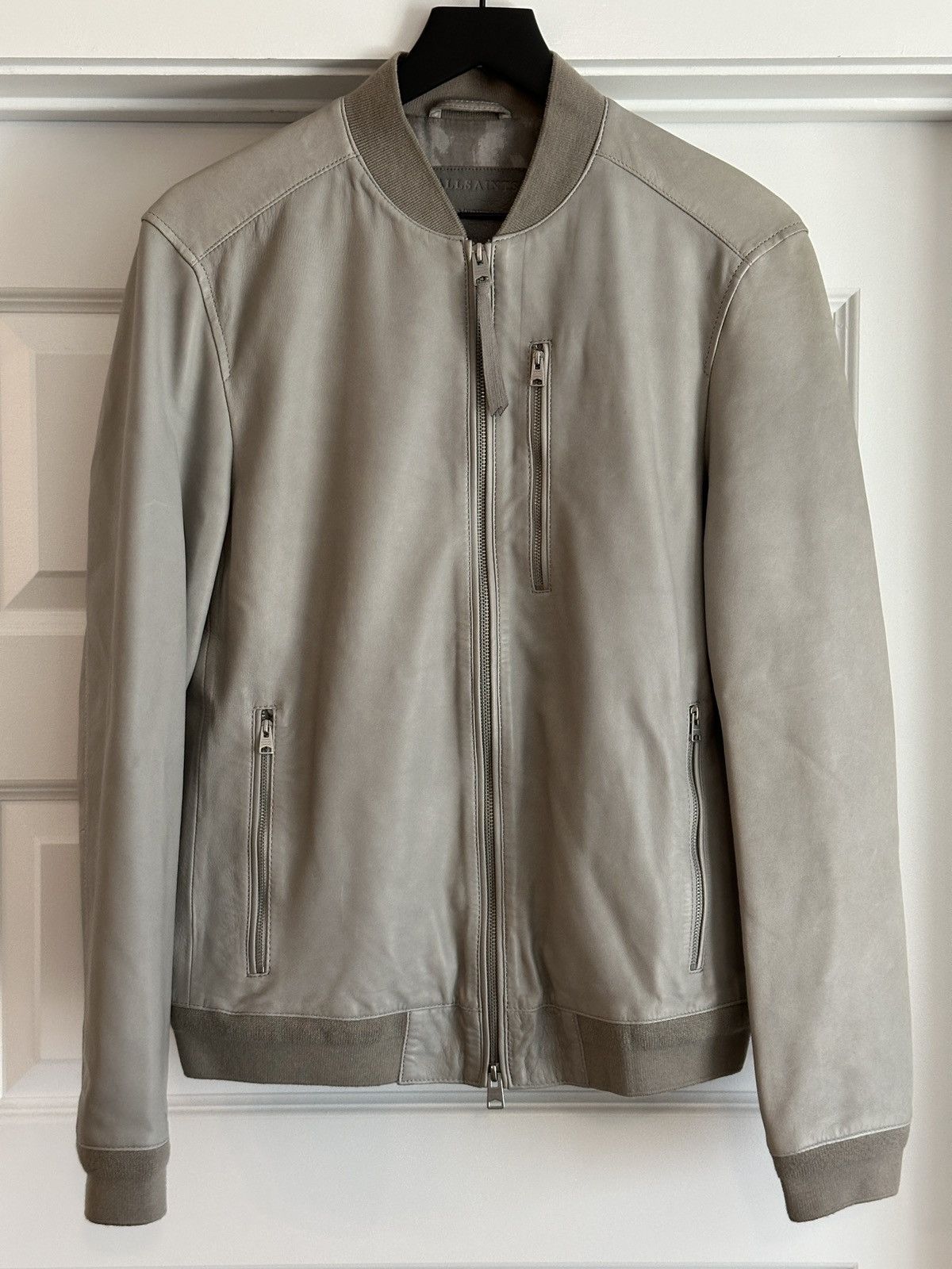 Allsaints AllSaints Miko Lamb Leather Bomber Taupe Medium Size US M / EU 48-50 / 2 - 1 Thumbnail
