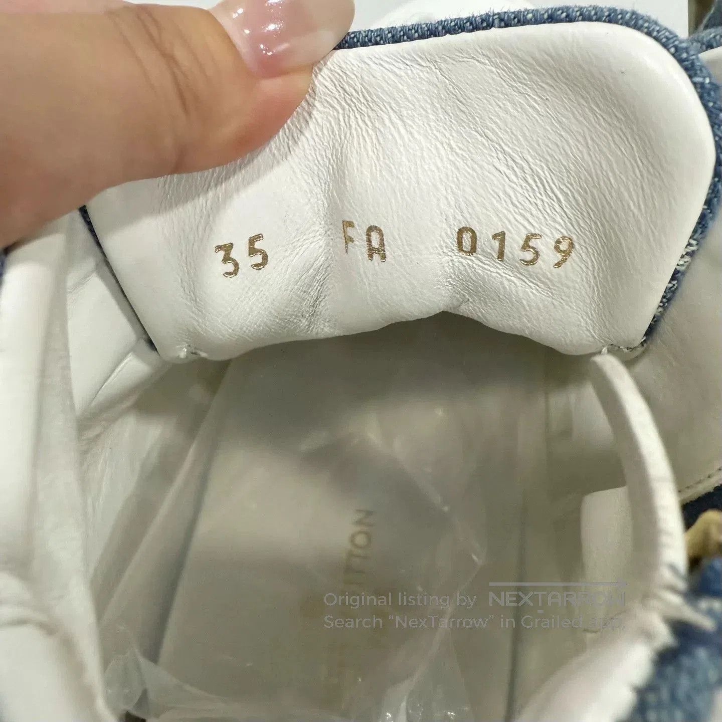 Louis Vuitton LV Denim All-Over Print Sneakers. Size US 4 / IT 34 - 7 Thumbnail