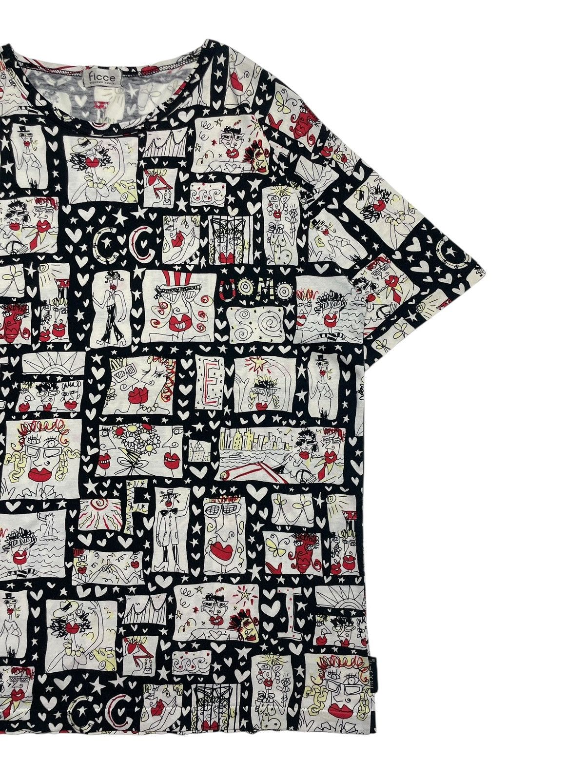 Yoshiyuki Konishi 1980’s Ficce - All Over Print Pop Art Graphic TShirt Size US M / EU 48-50 / 2 - 2 Thumbnail