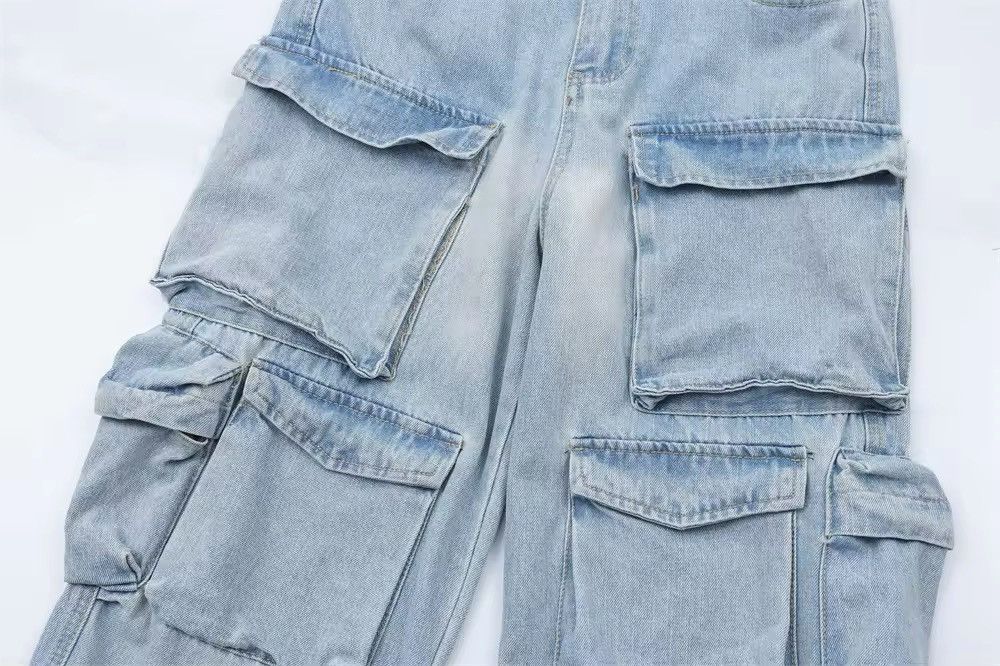 Japanese Brand Vintage Straight leg Washed Blue Jeans Size US 31 - 6 Thumbnail