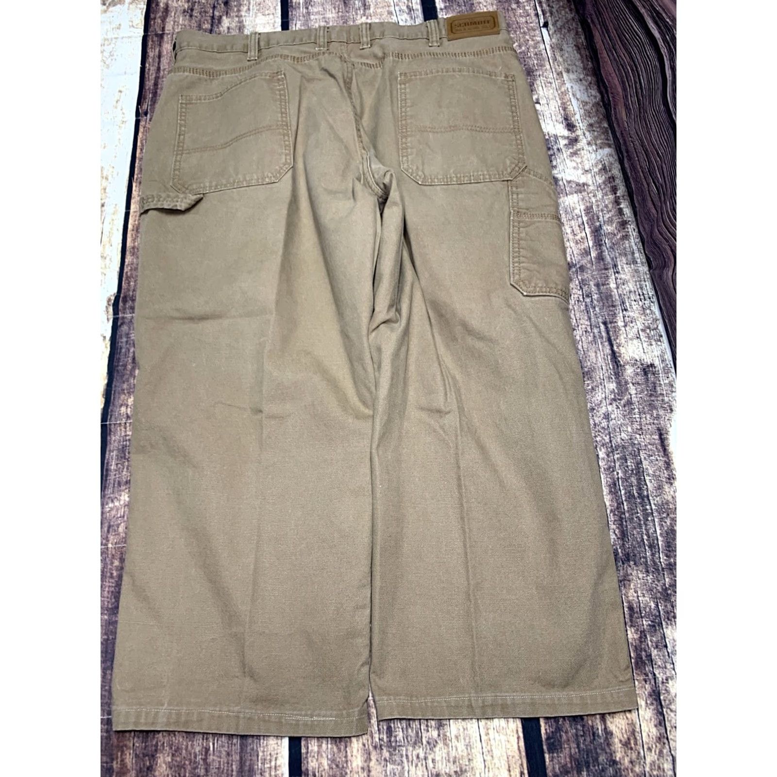 Vintage C.E. Schmidt Workwear Men's 42x30 Carpenter Canvas Light Brown Work Pants Size US 42 / EU 58 - 4 Thumbnail