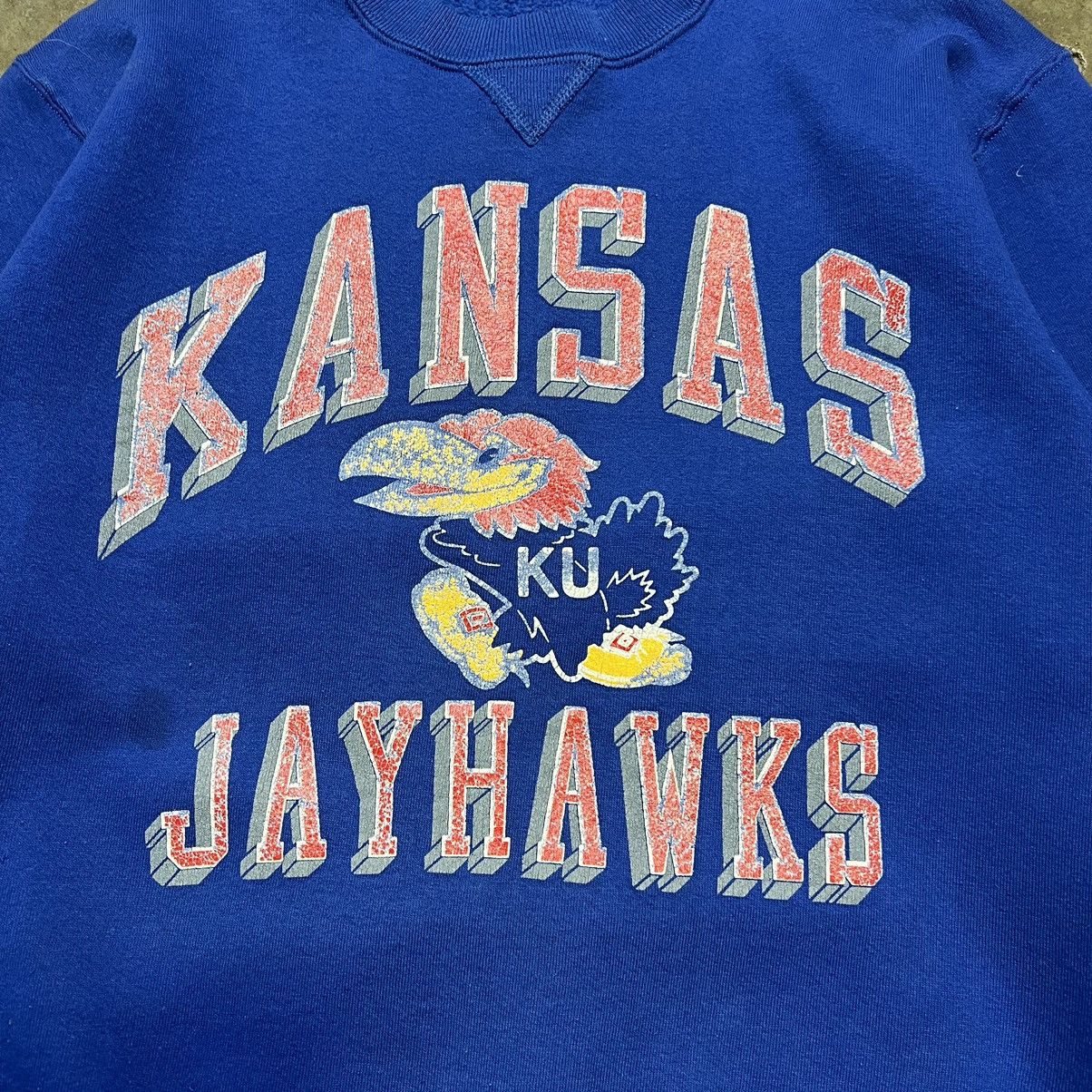 NCAA × Russell Athletic × Vintage Vintage Kansas Jayhawks Russell Athletic Crewneck Sweatshirt Size US S / EU 44-46 / 1 - 4 Thumbnail