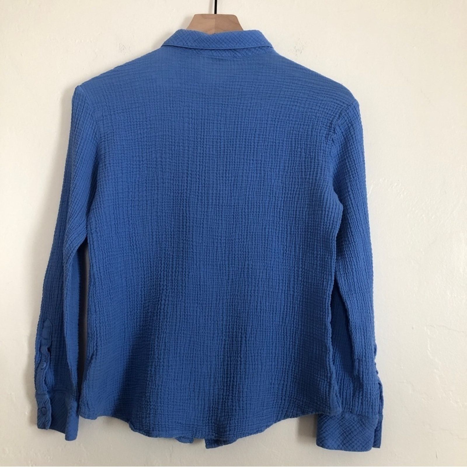 Anthropologie Anthropologie Sanctuary Boyfriend Shirt Blue Cotton Top Size XS / US 0-2 / IT 36-38 - 9 Thumbnail