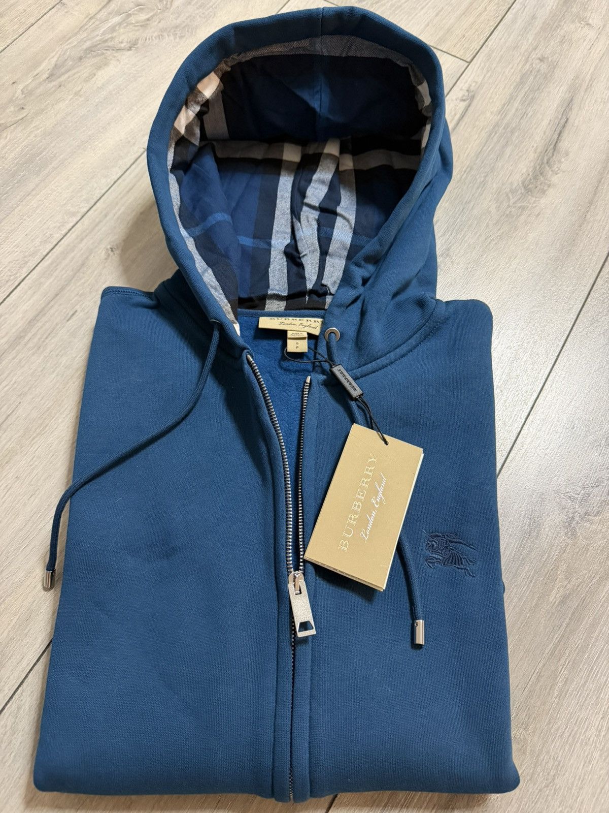Burberry Burberry Clarendon Mineral Blue zip-up hoodie Size US S / EU 44-46 / 1 - 2 Thumbnail