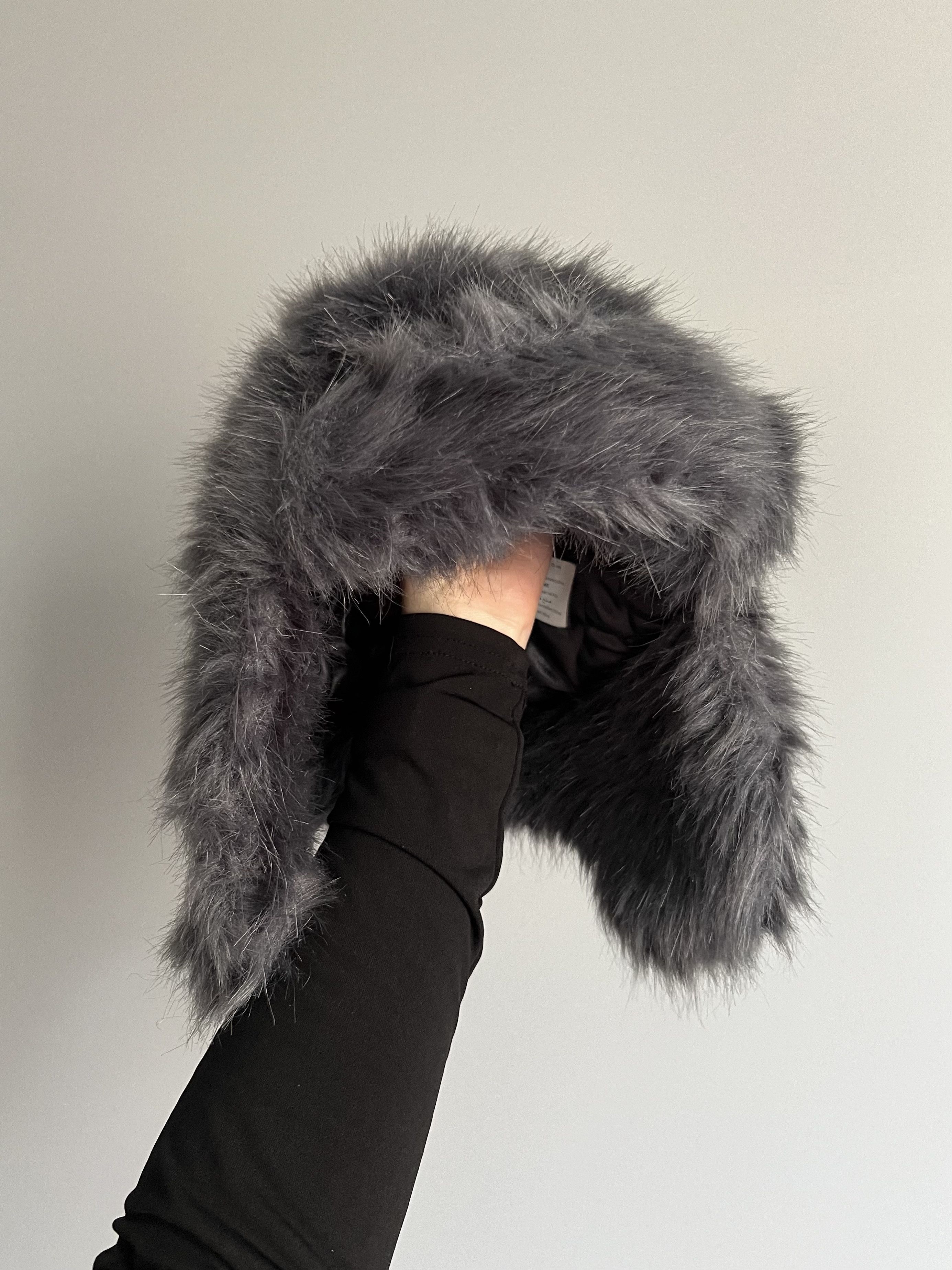 Japanese Brand Crazy Y2K Fuzzy Ushanka Beanie Hat Mohair Faux Fur Size ONE SIZE - 3 Thumbnail