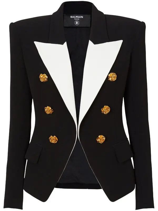 o1s1wg110825 Two Tone Blazer in Black