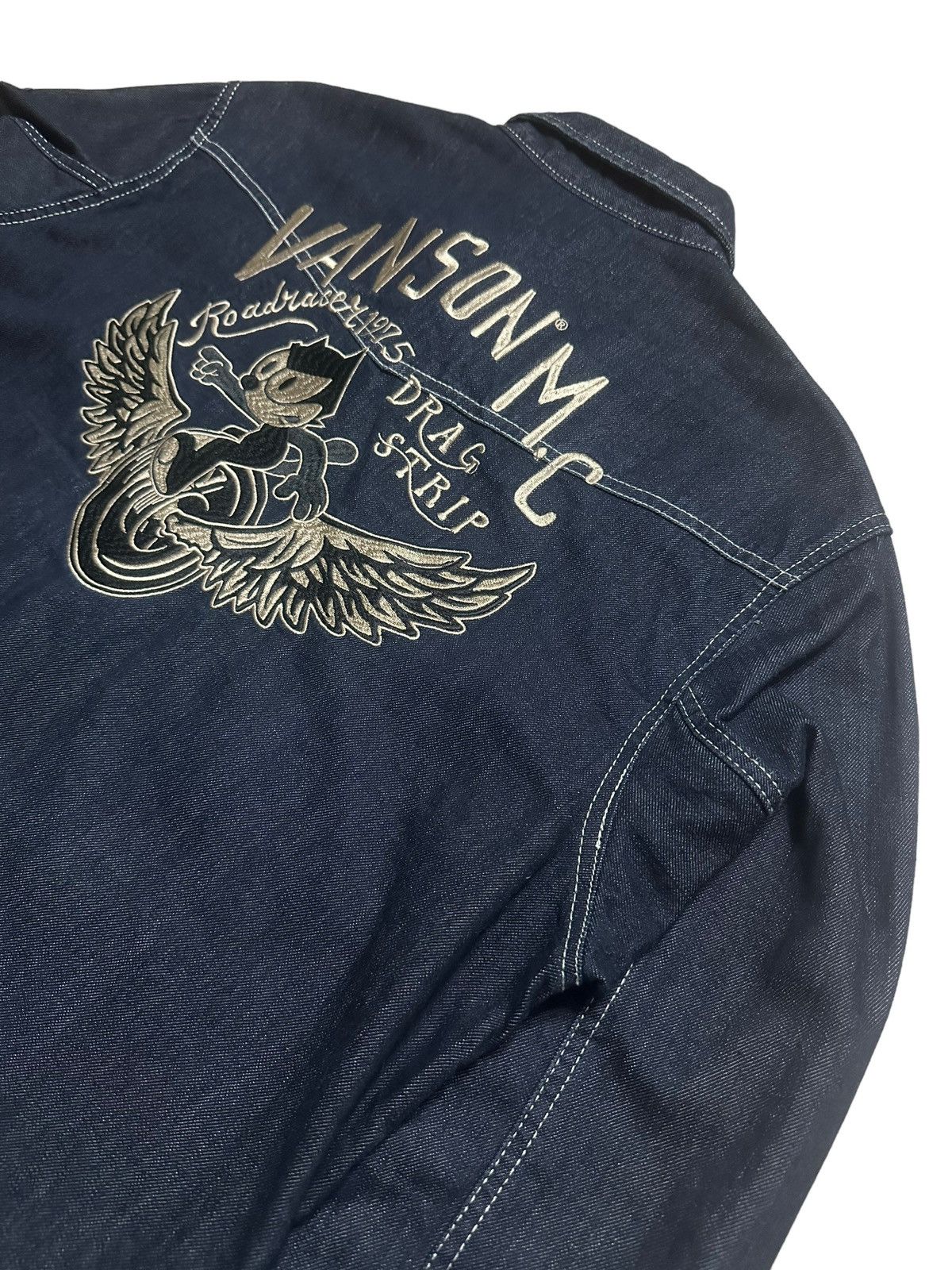 Vanson Leathers Vanson Leather Felix The Cap Embroidery Denim Shirts Size US M / EU 48-50 / 2 - 2 Thumbnail