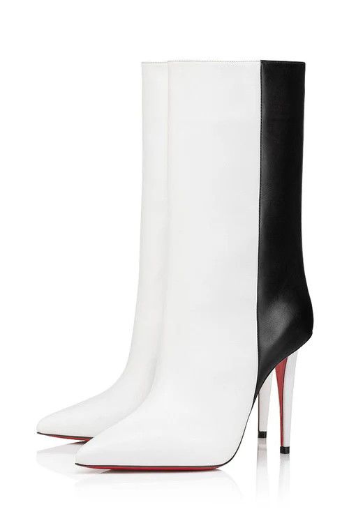 Christian Louboutin o1s1wg110225 Boots in Black & White Size US 8 / IT 38 - 2 Thumbnail