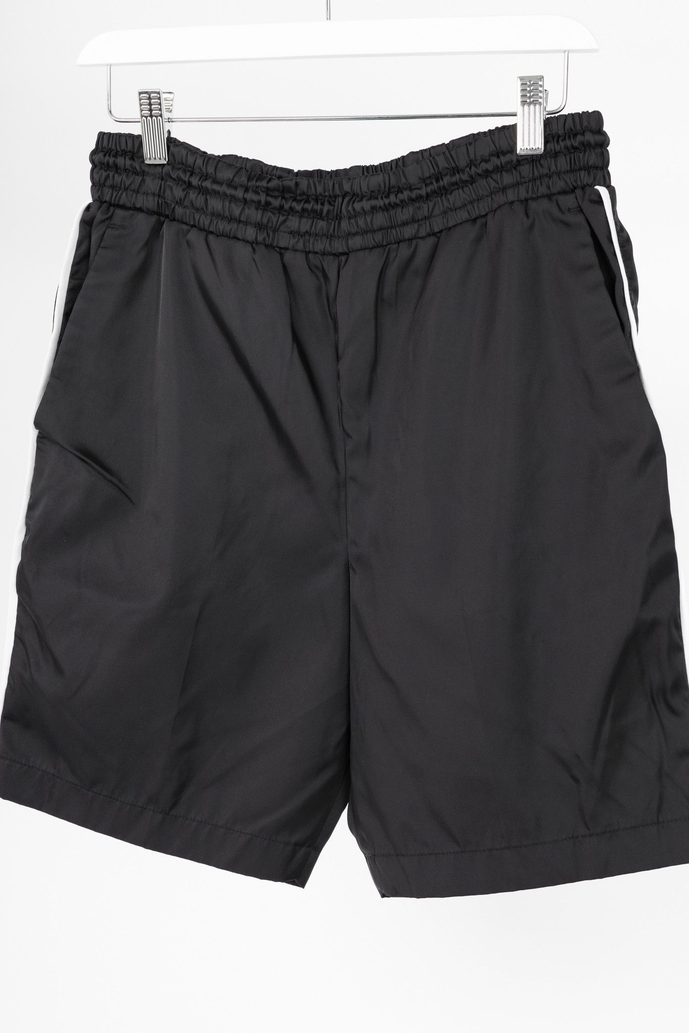 Prada Prada Black Nylon Side-Stripe Logo Drawstring Shorts Size 27" / US 4 / IT 40 - 3 Thumbnail