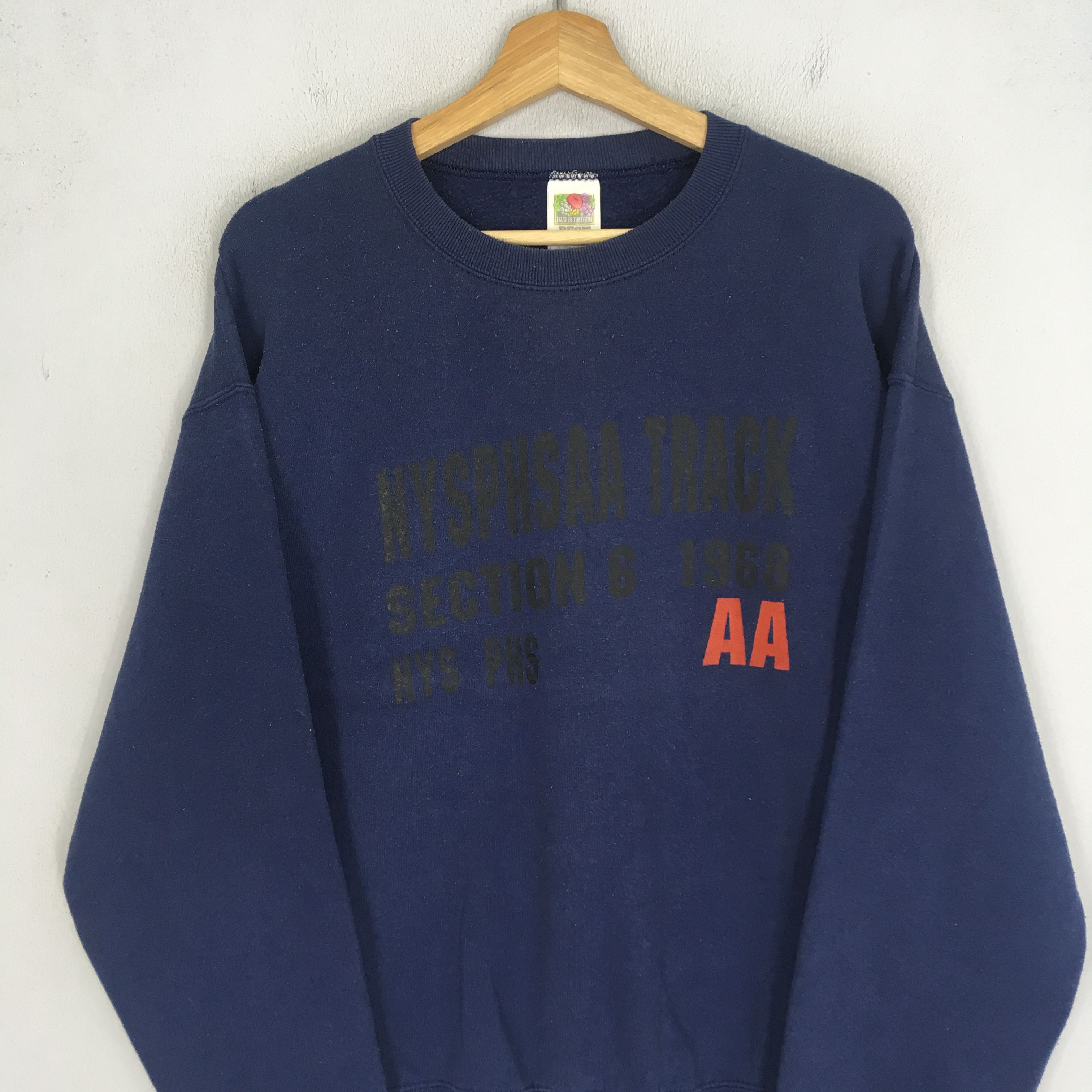 Fruit Of The Loom Vintage 90s Fruit of The Loom Blue Sweatshirt - 282 Size US M / EU 48-50 / 2 - 5 Thumbnail