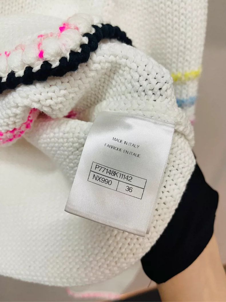 Chanel Chanel 24s rainbow knitted striped logo rhinestone cardigan Size XS / US 0-2 / IT 36-38 - 5 Thumbnail
